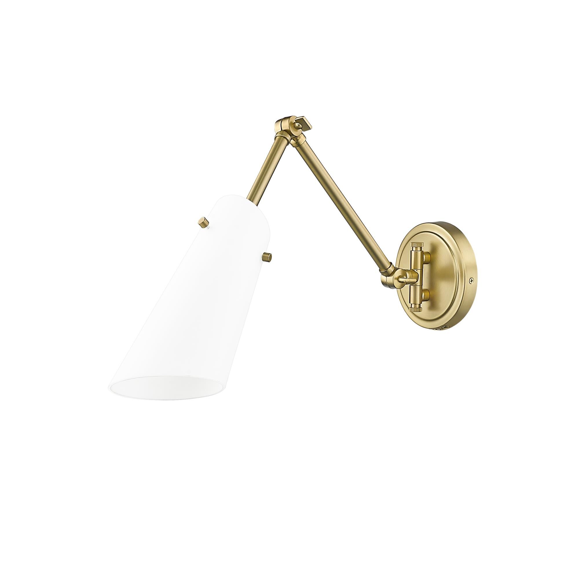 Shown in Modern Gold finish and Opal glass
