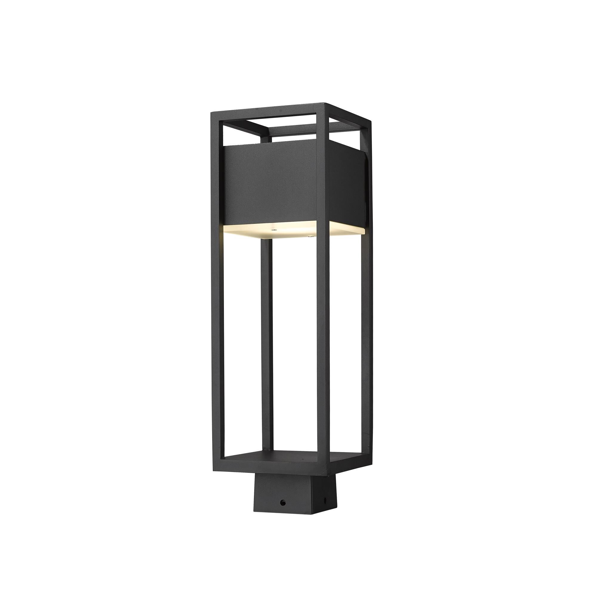 Shown in Black finish and Glass shade