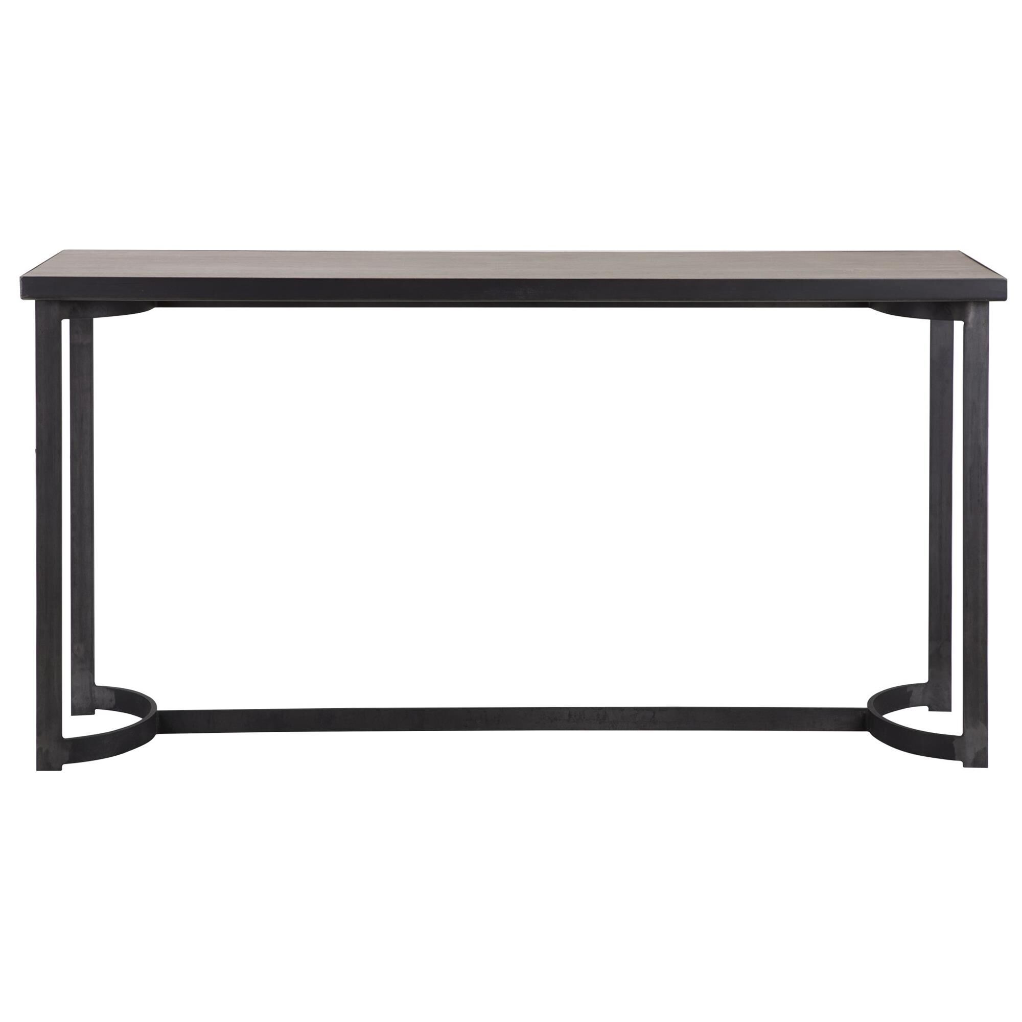 Shown in Evoking A Modern Lodge Style, This Clean Lined Console Showcases A Natural Oak Veneer Top Finished I finish