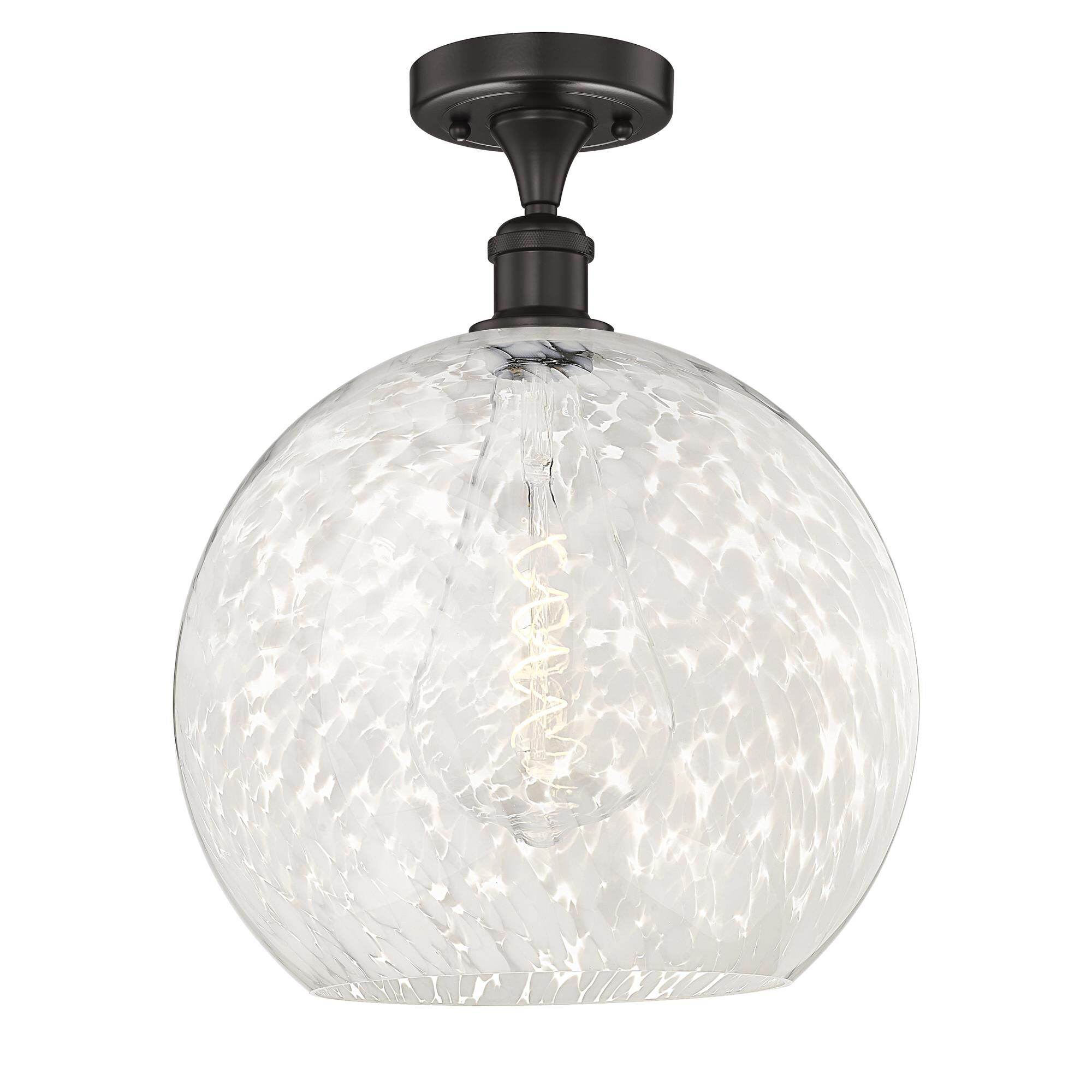 Bruno Marashlian White Mouchette 14 Inch Semi Flush Mount by Innovations Lighting