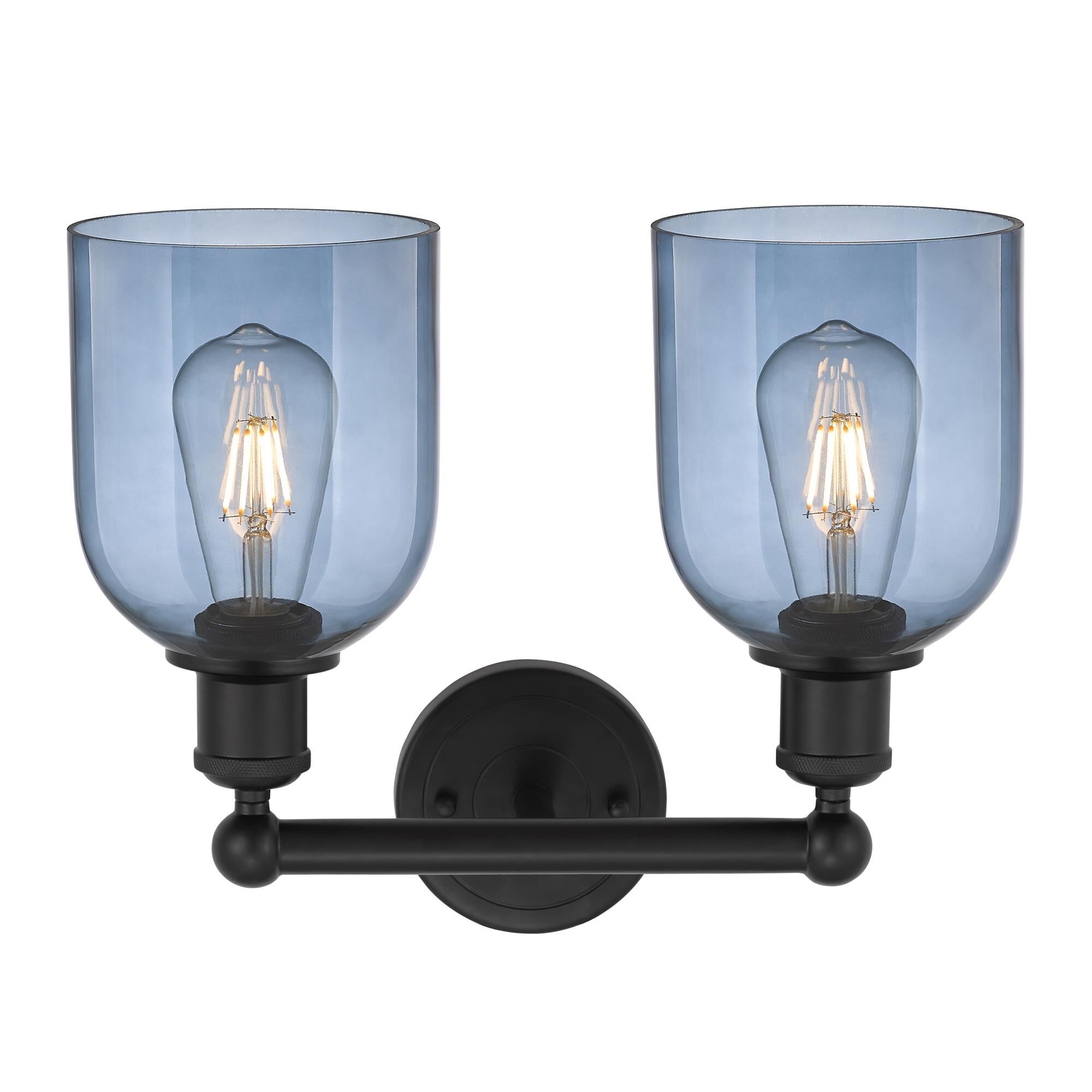 Shown in Matte Black finish and Princess Blue glass