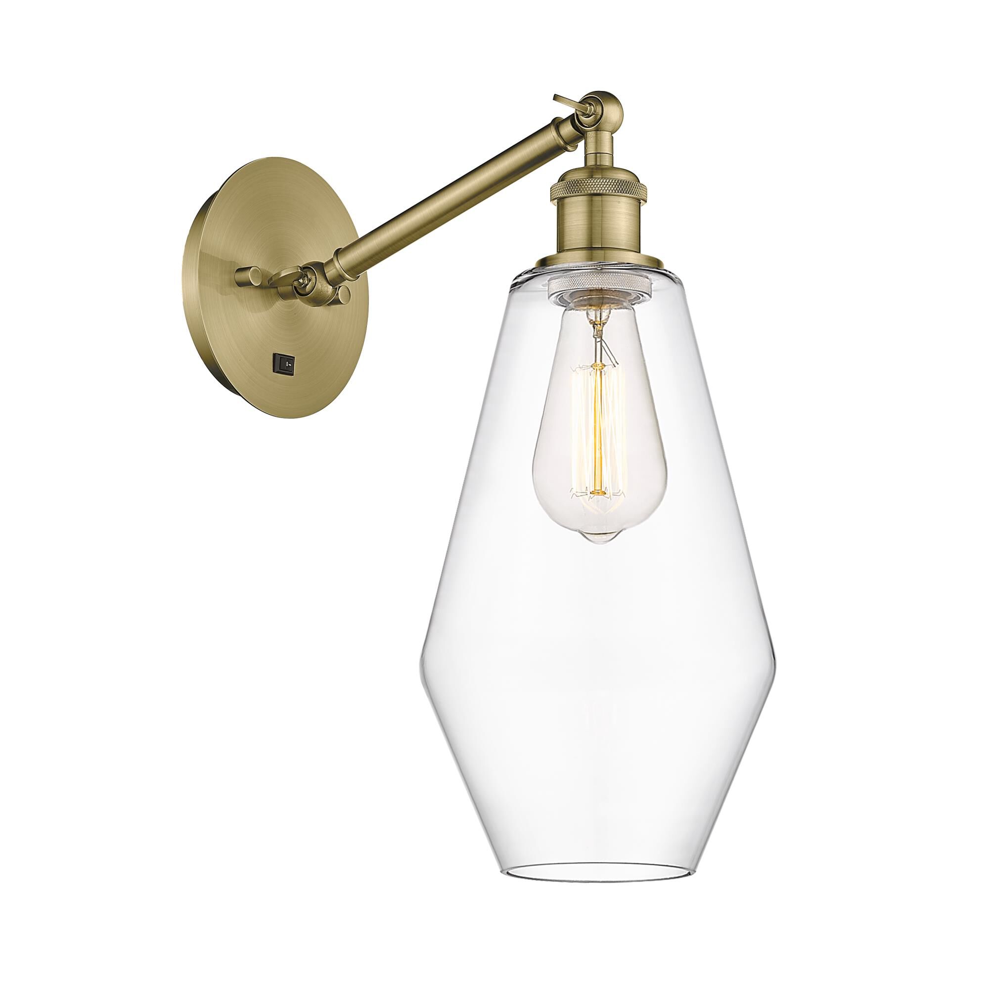 Shown in Antique Brass finish and Clear Cindyrella 8