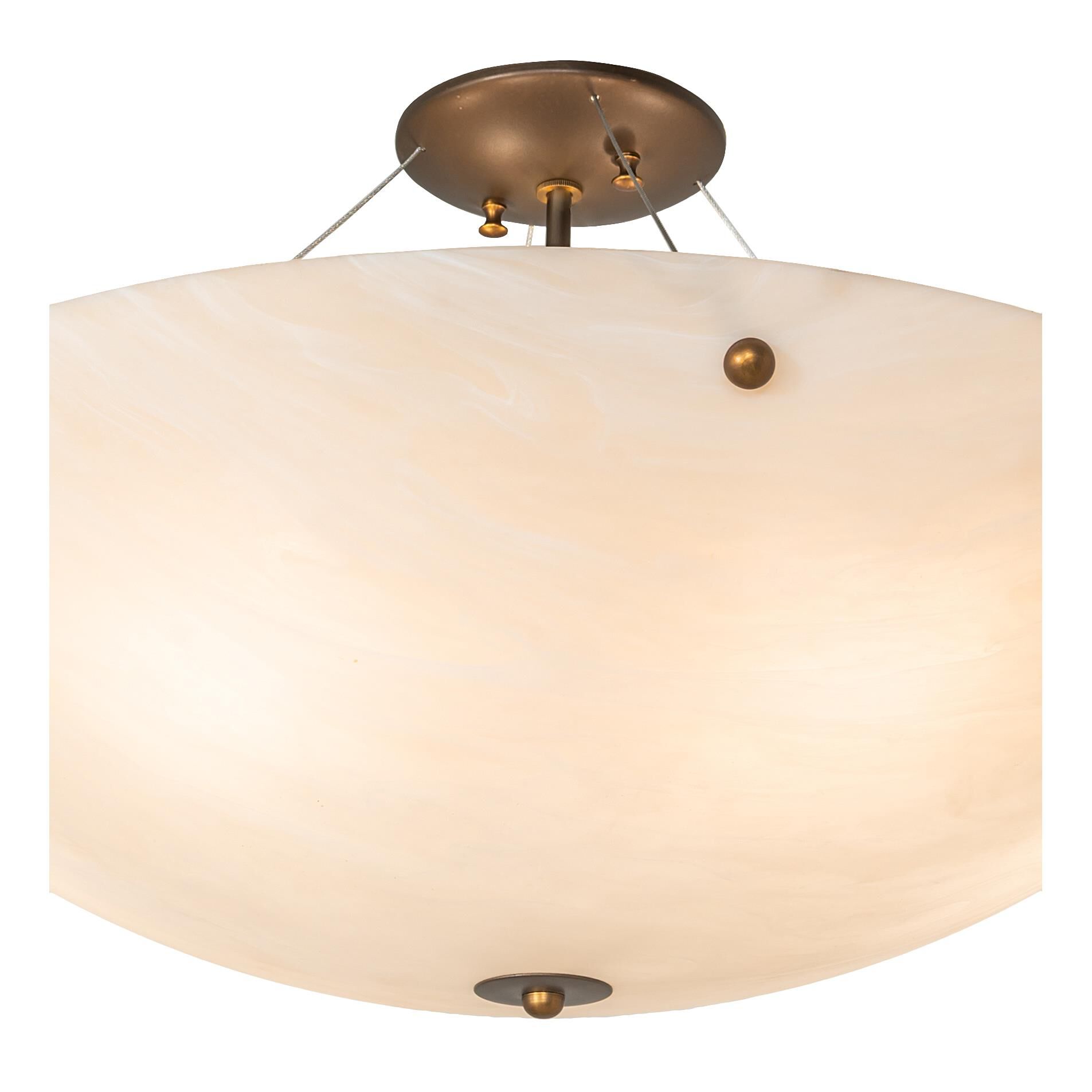 Shown in Antique Copper Finish finish and Beige glass