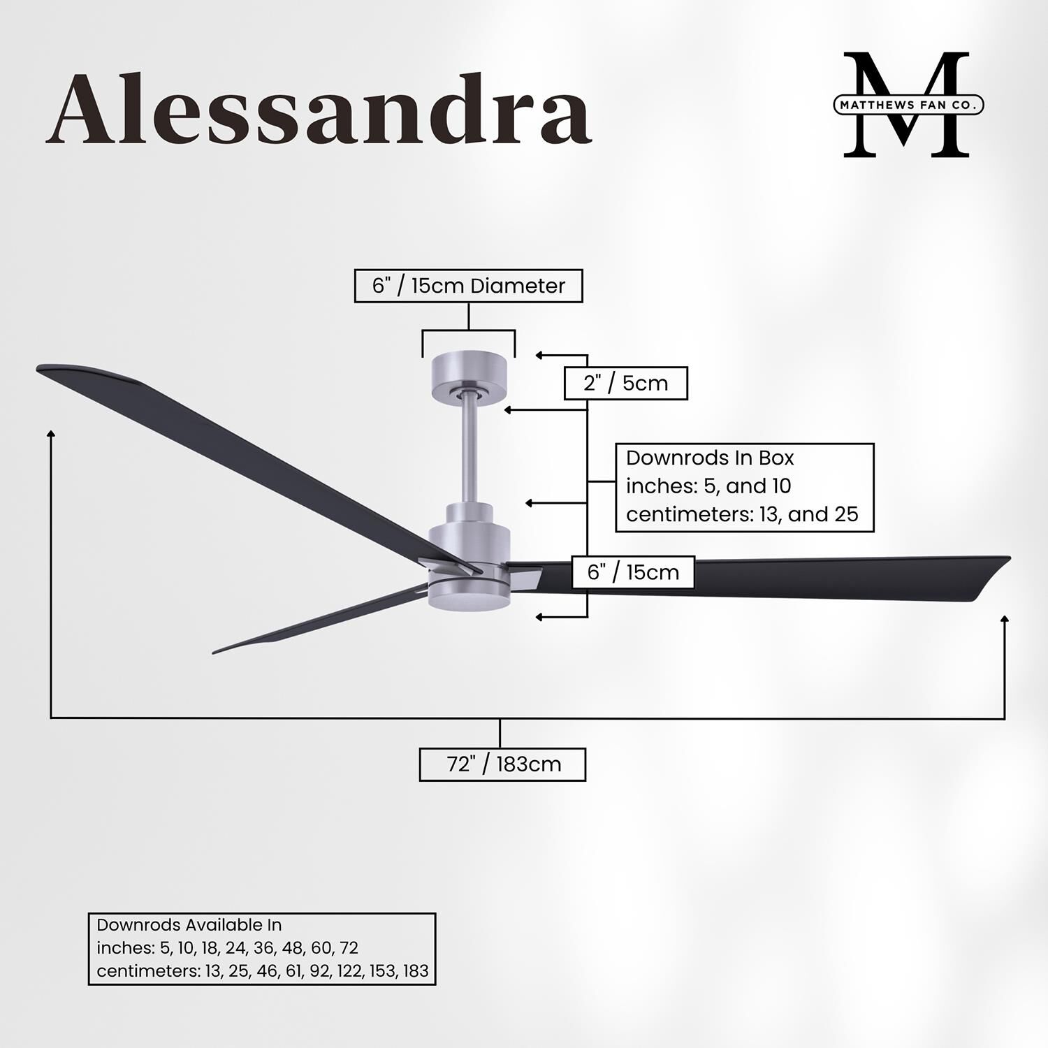 Alessandra 72 Inch Ceiling Fan by Matthews Fan Company