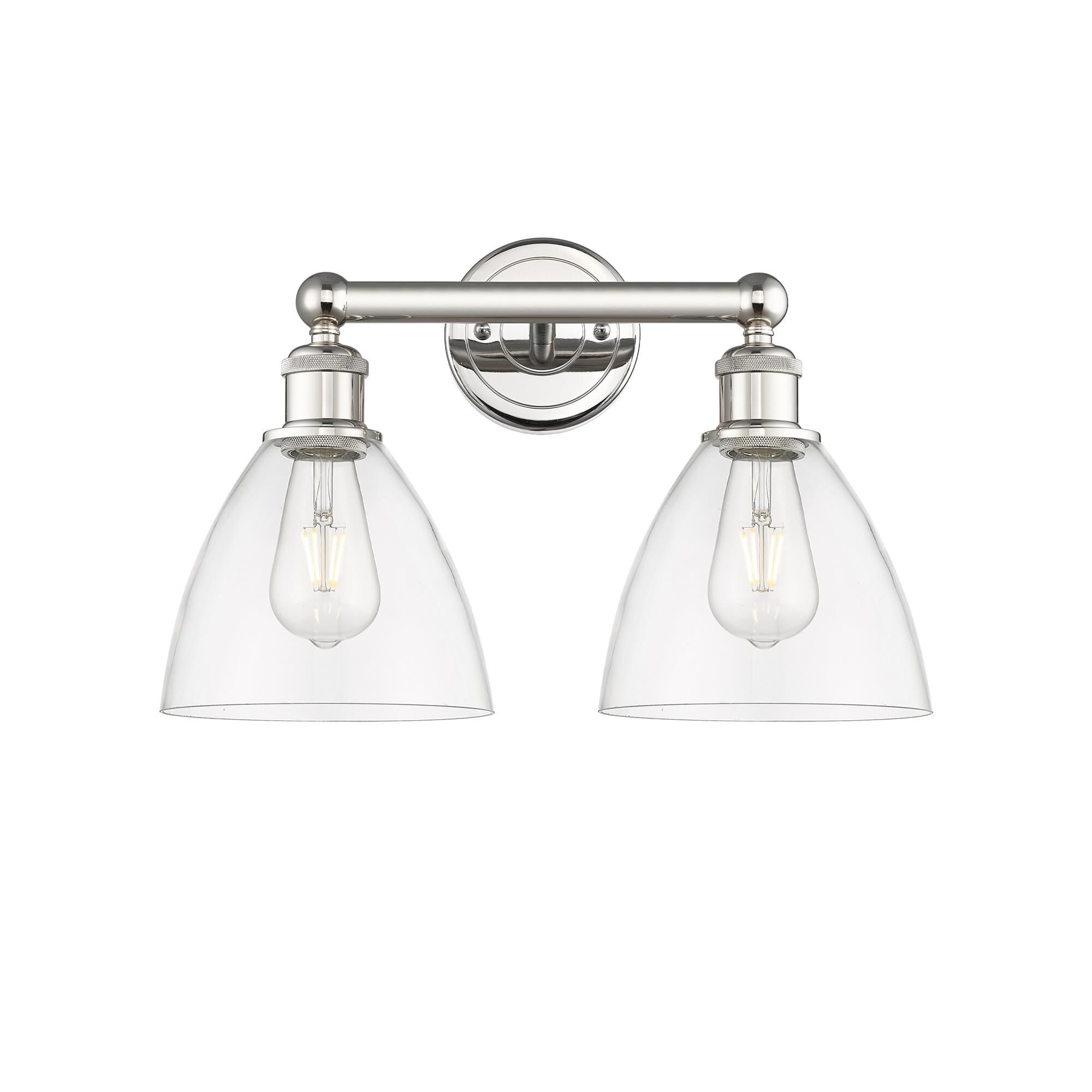 Shown in Polished Nickel finish and Clear glass