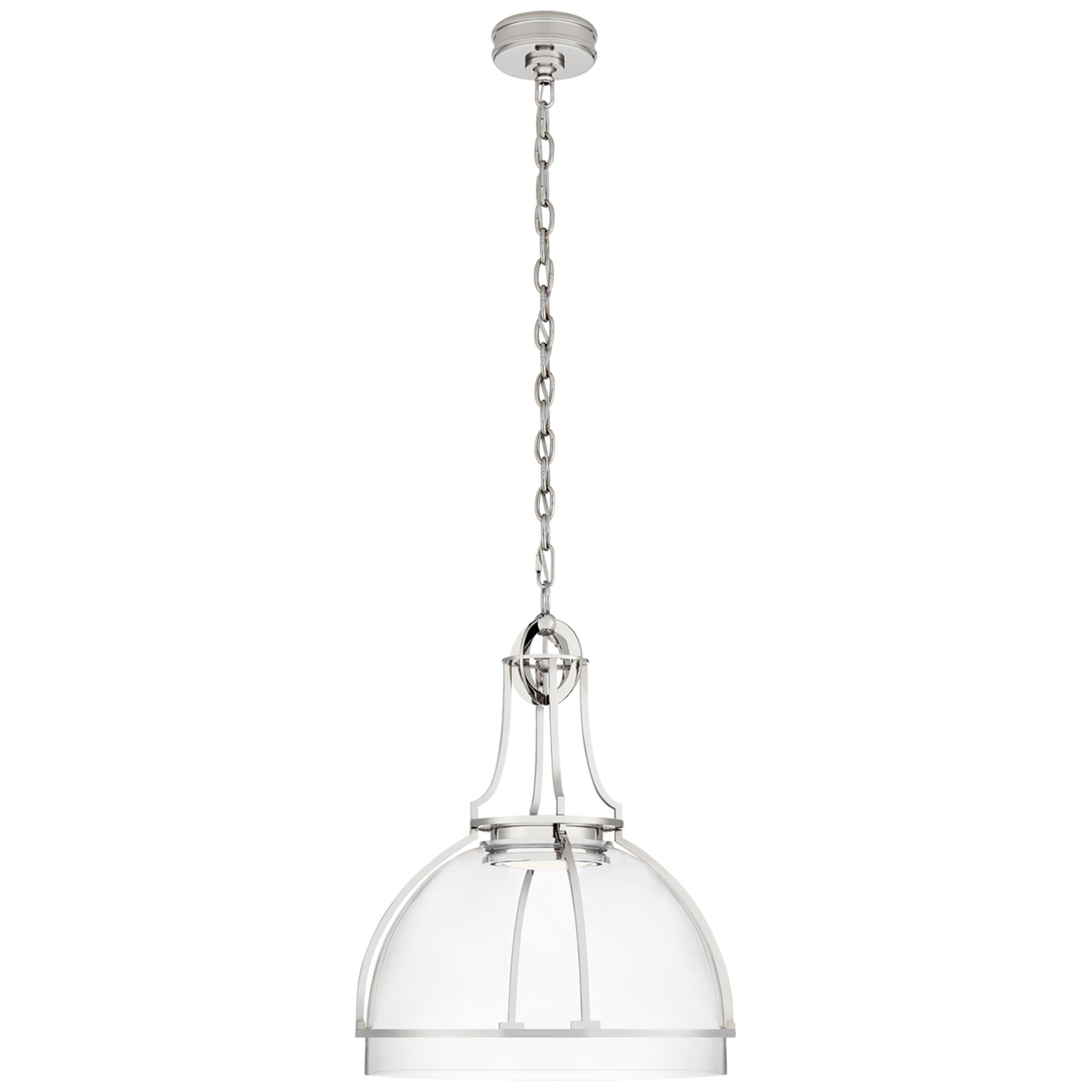 Shown in Polished Nickel finish and Clear glass and Clear Glass shade
