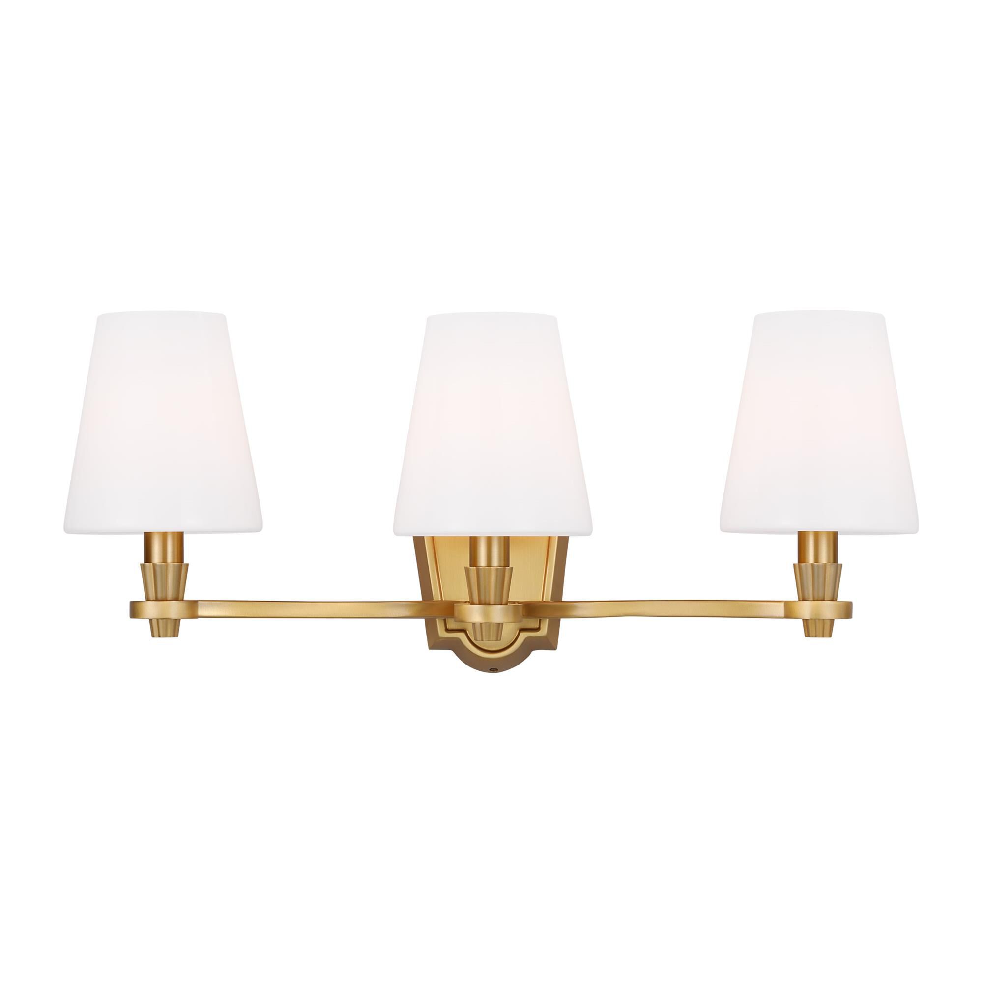 Shown in Burnished Brass finish and Milk White Glass s shade