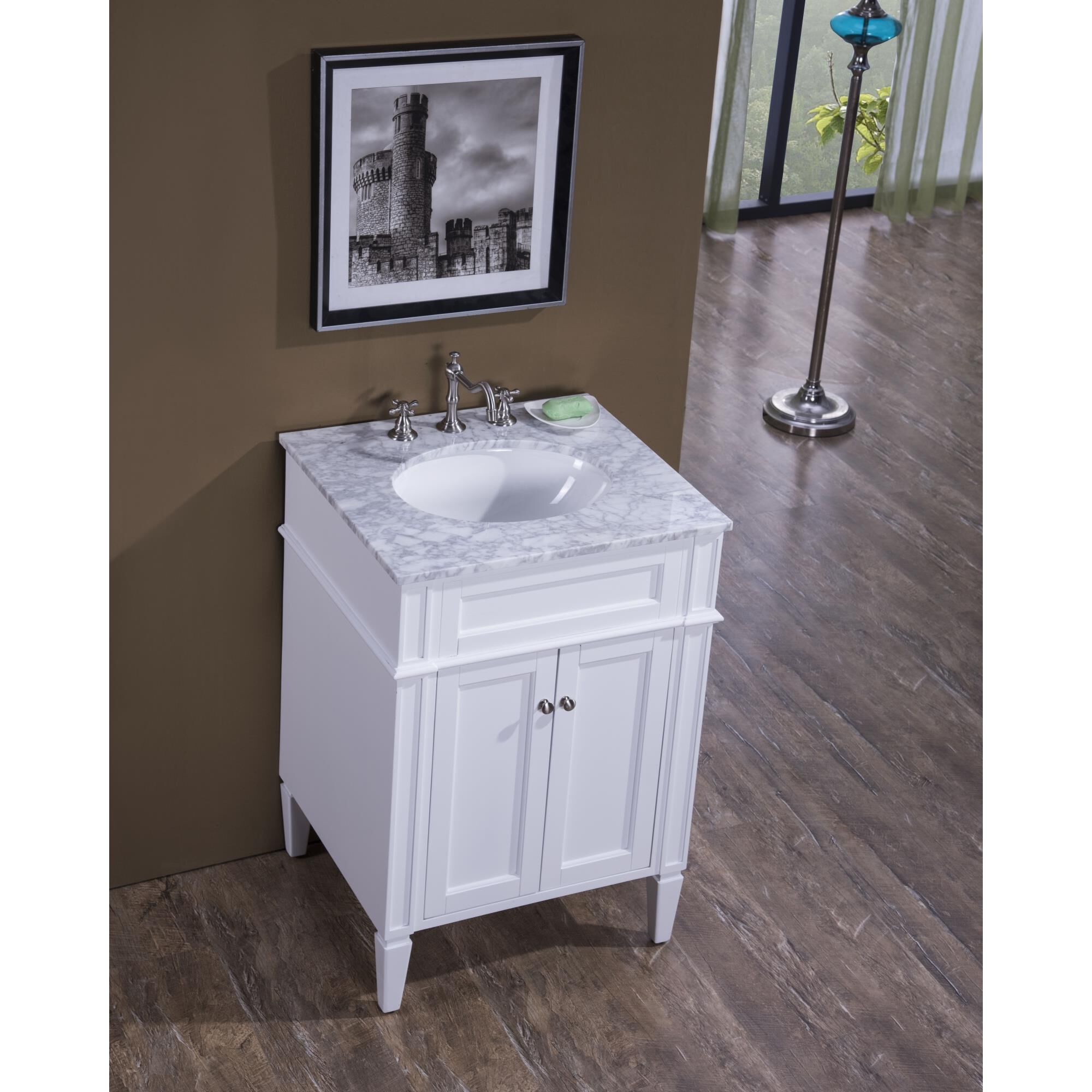 Shown in White finish