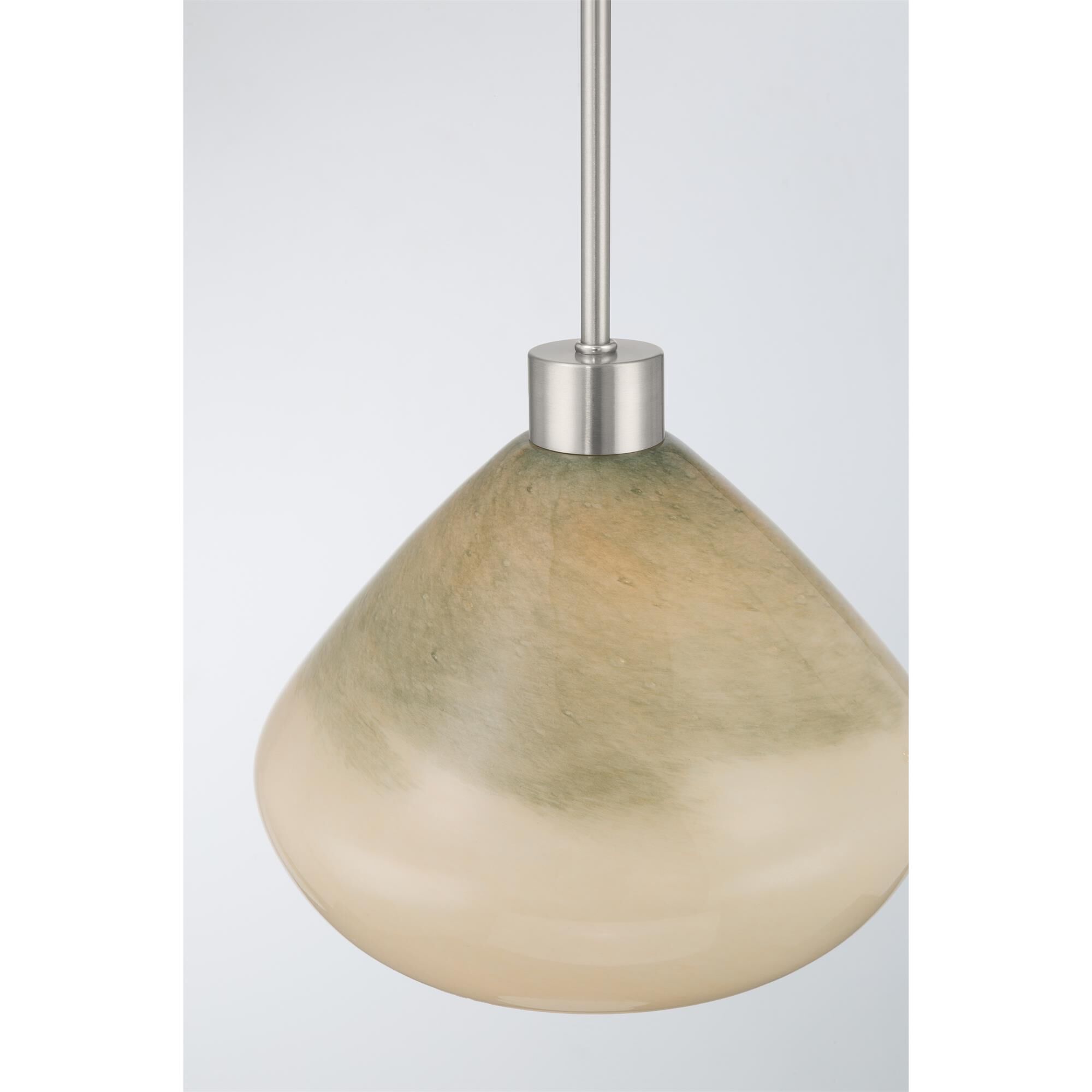 Shown in Brushed Nickel finish and Green Ombre glass