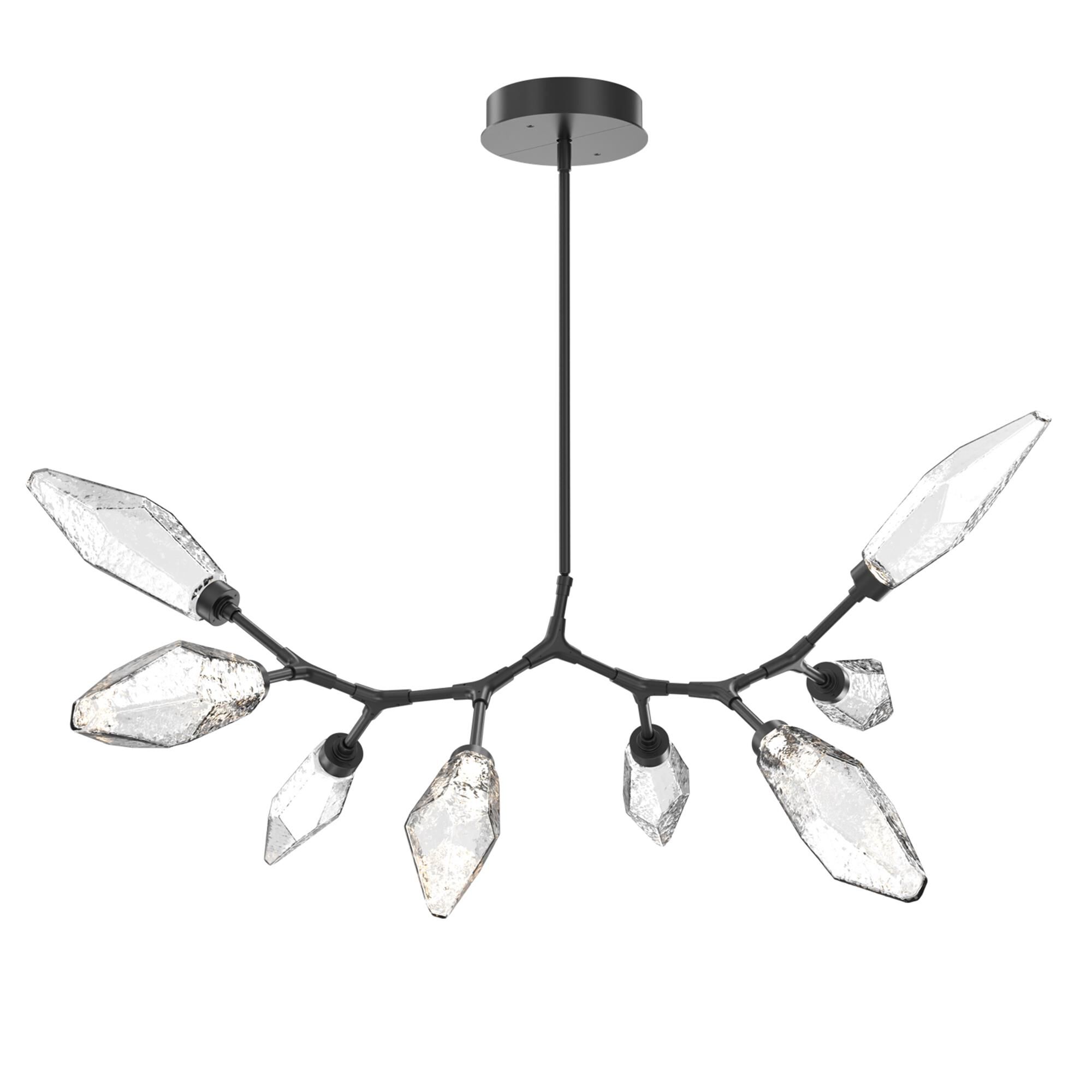 Shown in Matte Black finish and Chilled Blown Clear glass