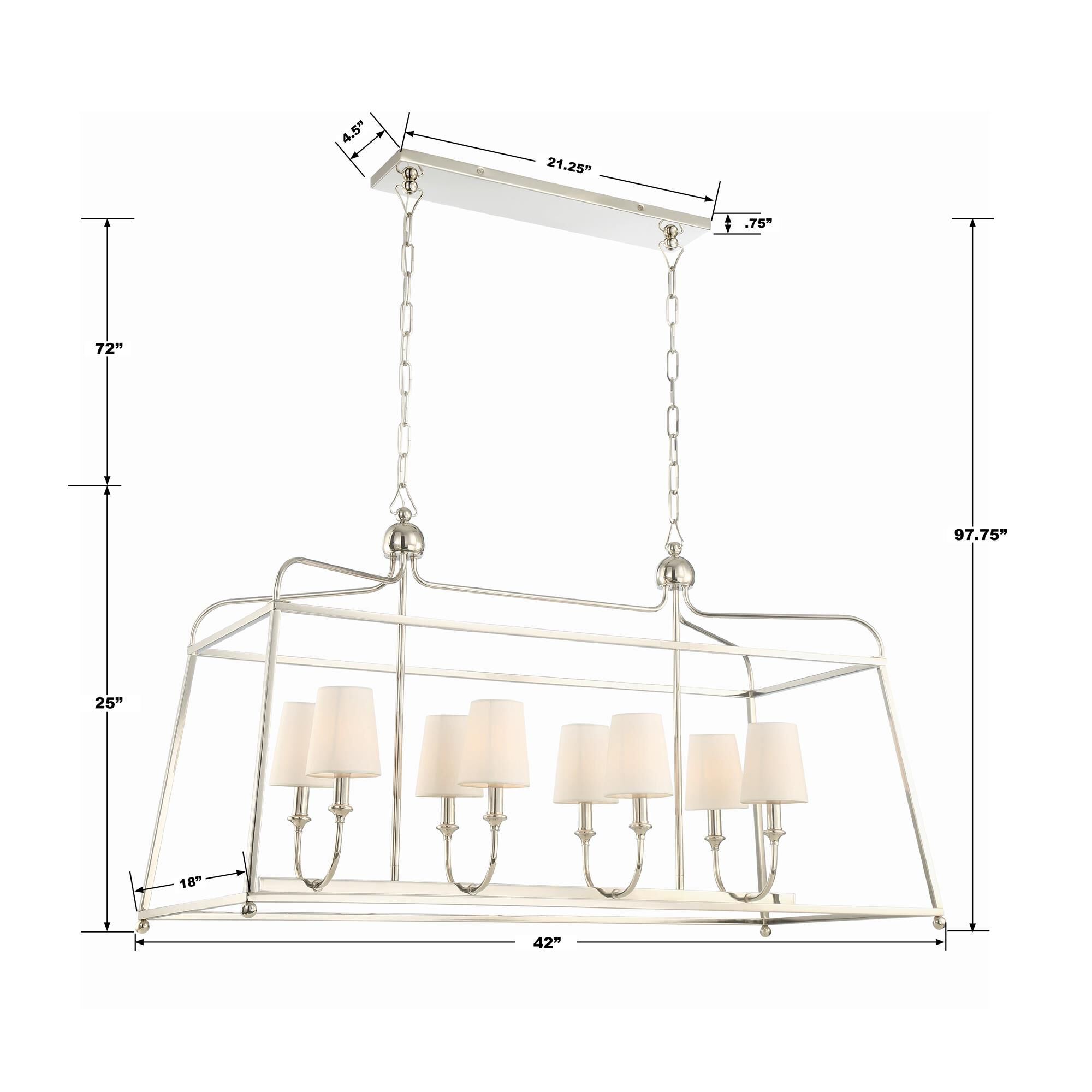 Shown in Polished Nickel finish and Silk glass and White shade