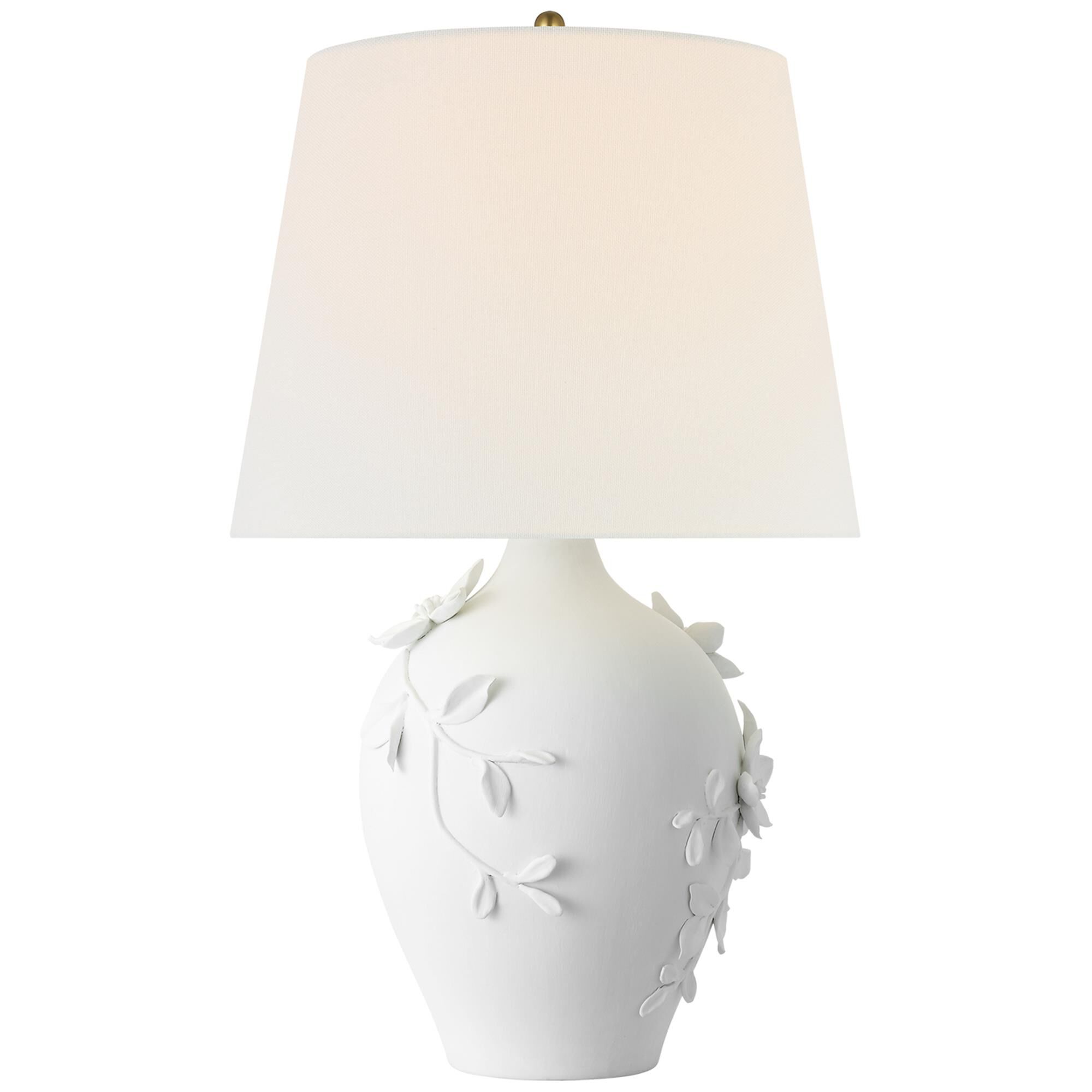 Shown in Plaster White finish and Linen shade