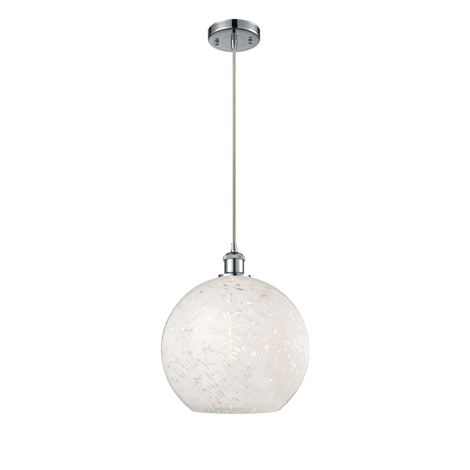 Bruno Marashlian White Mouchette 12 Inch Mini Pendant by Innovations Lighting