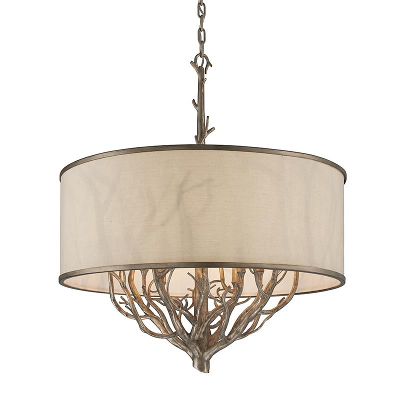 Shown in Vienna Bronze finish and Beige glass and Hardback Linen shade