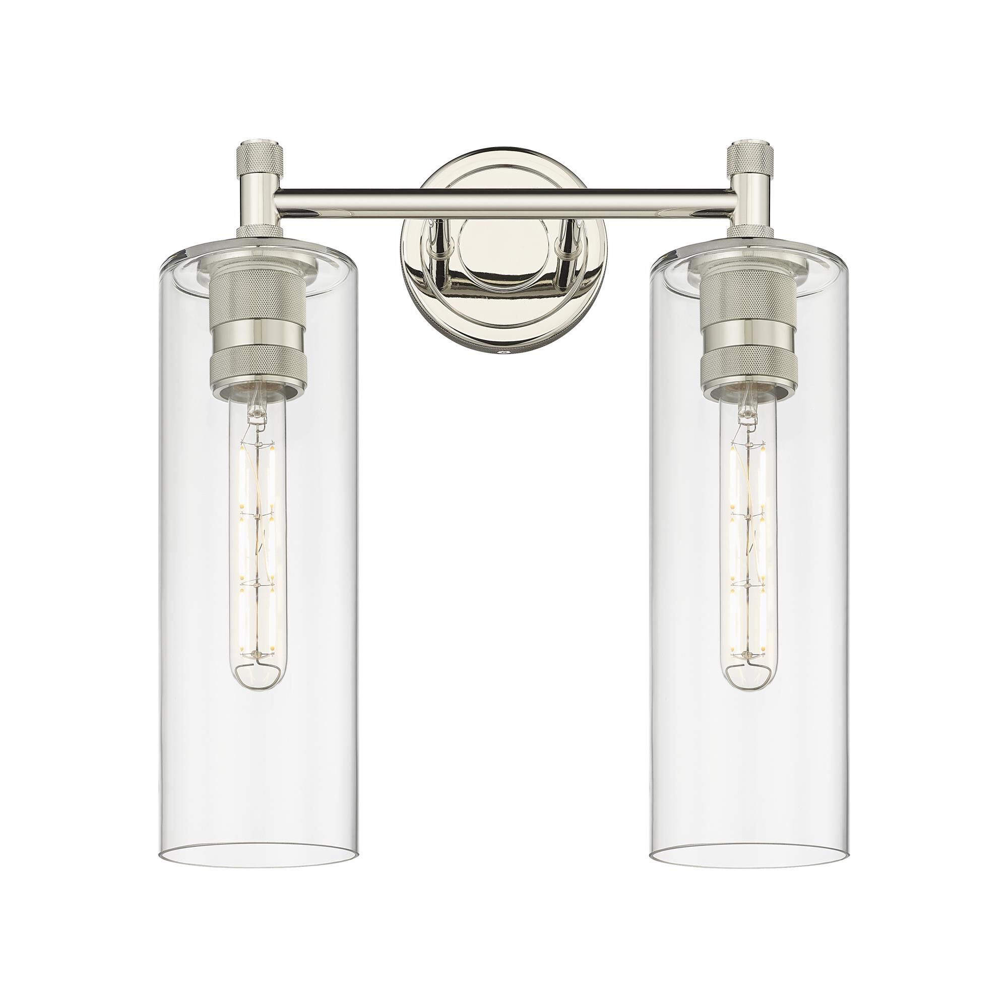 Shown in Polished Nickel finish and Clear glass