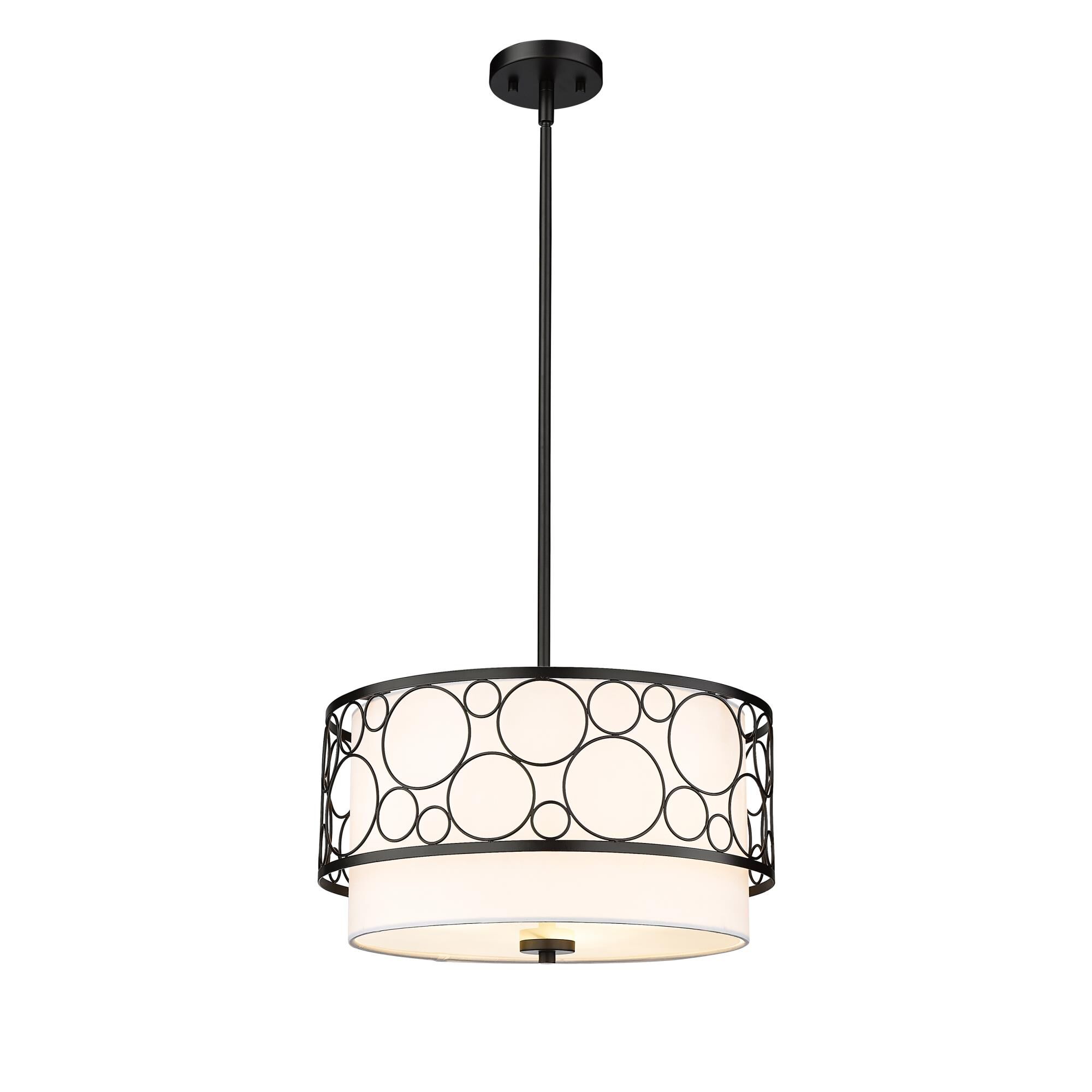 Shown in Matte Black finish and White glass and White shade