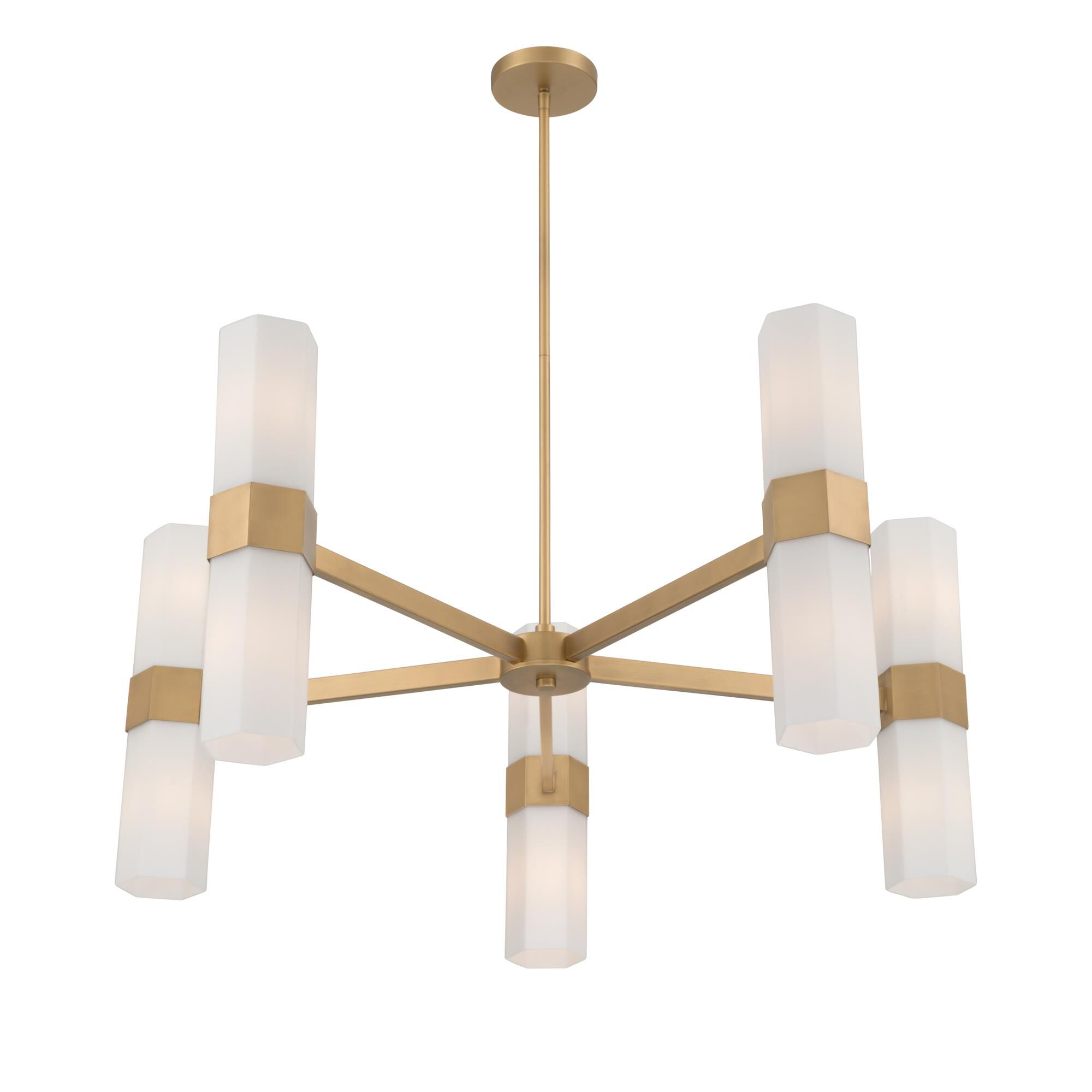 Shown in Legacy Brass finish and Etched Opal glass