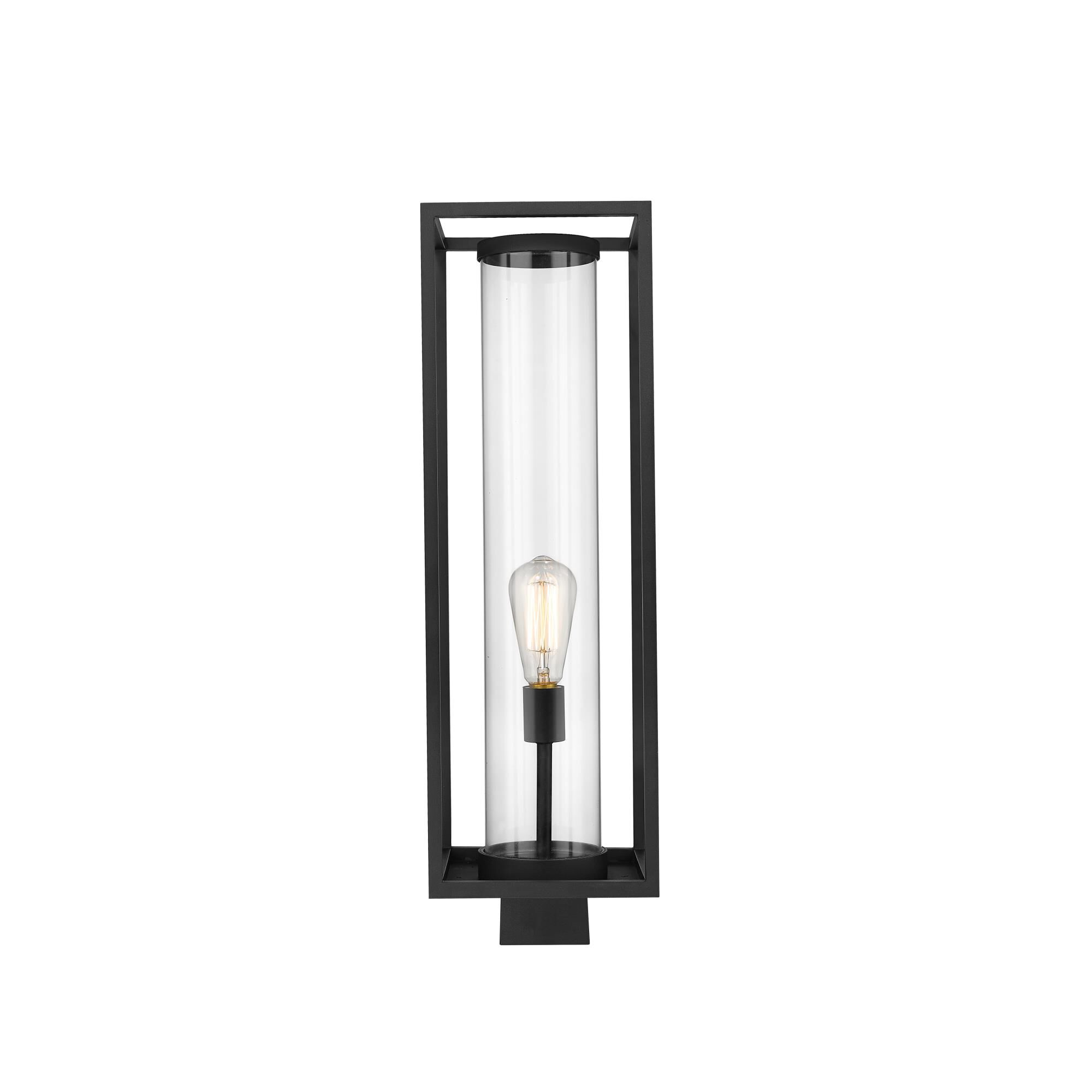 Shown in Black finish and Glass shade