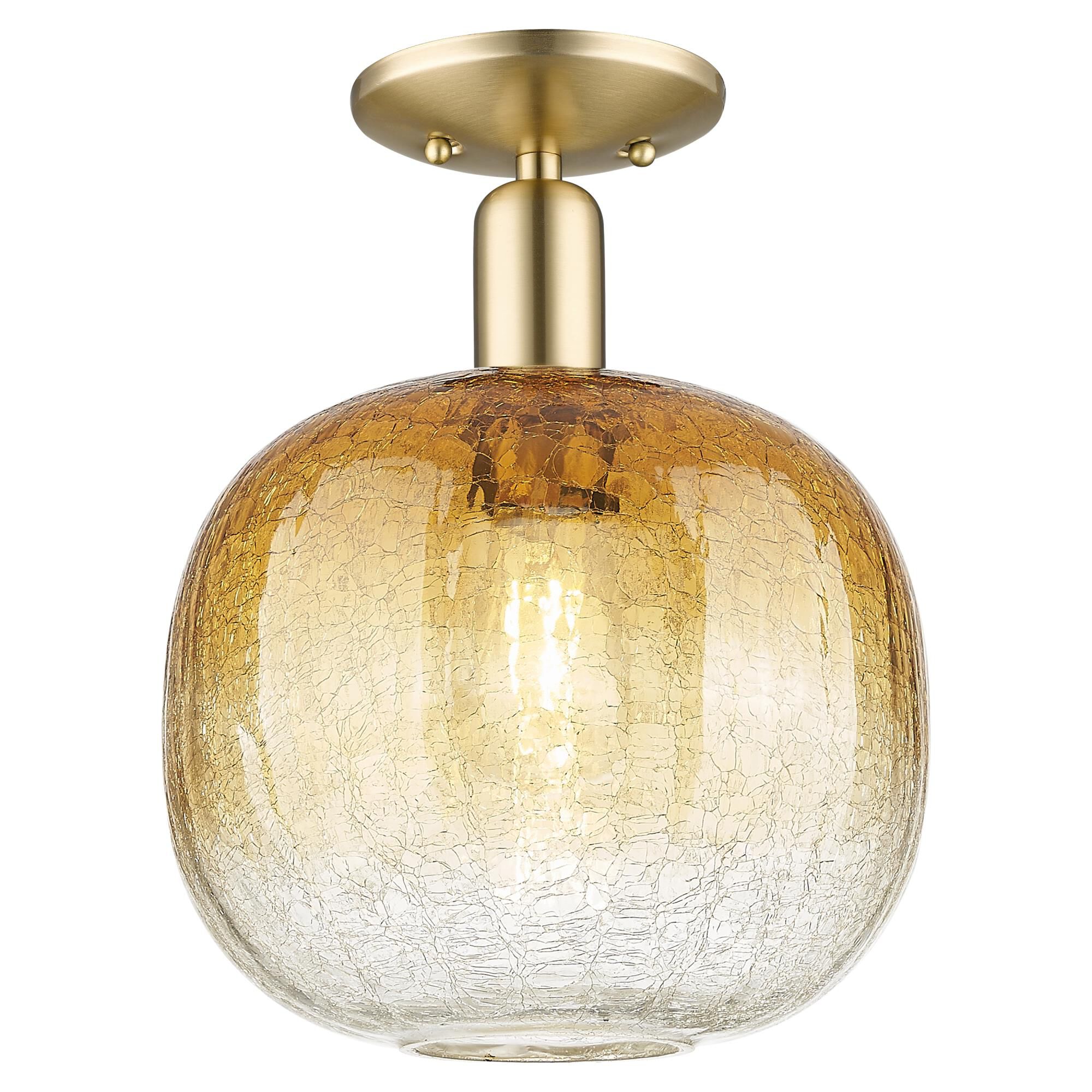 Shown in Champagne Bronze finish and Amber glass