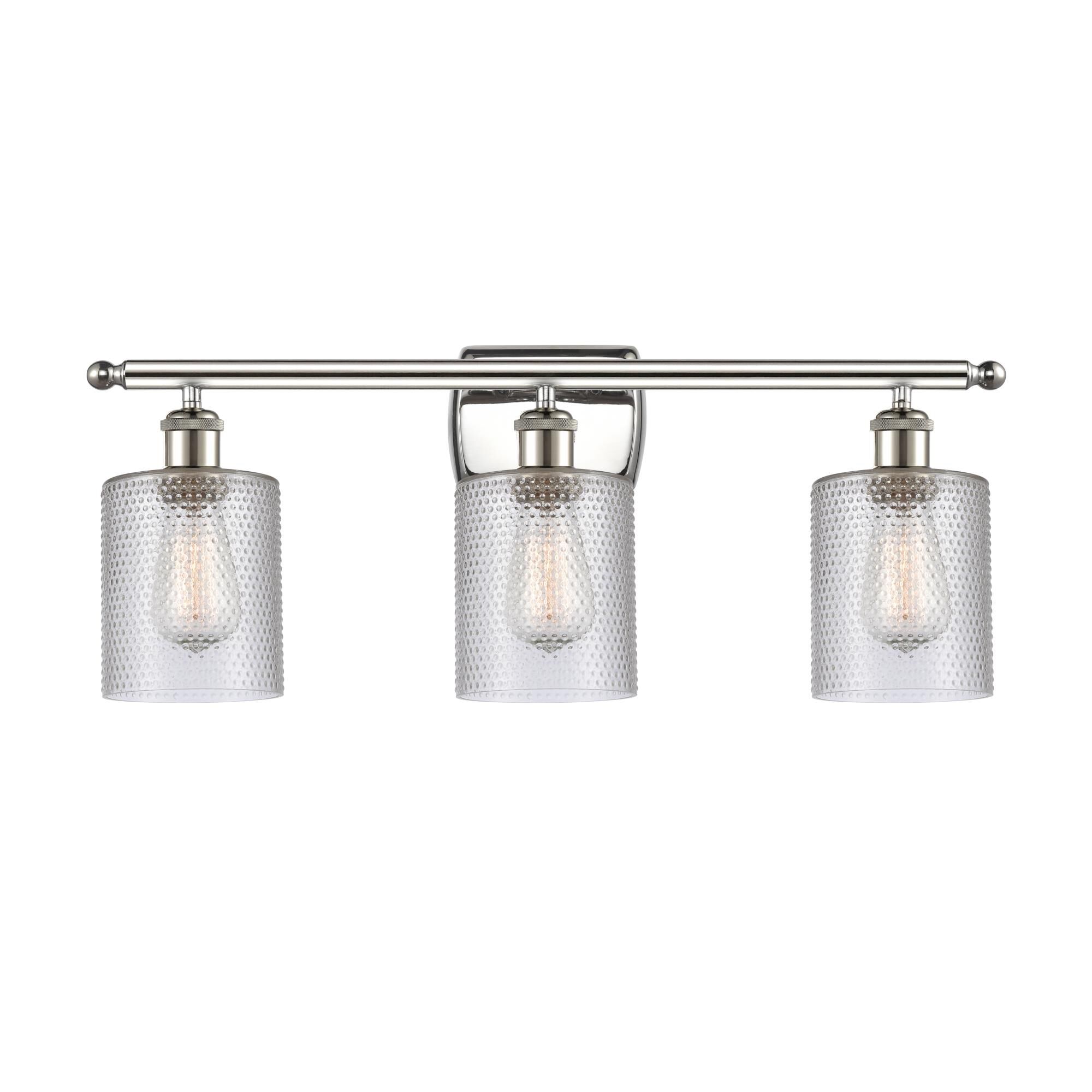 Shown in Polished Nickel finish and Drum glass and Glass shade and Polished Chrome accent