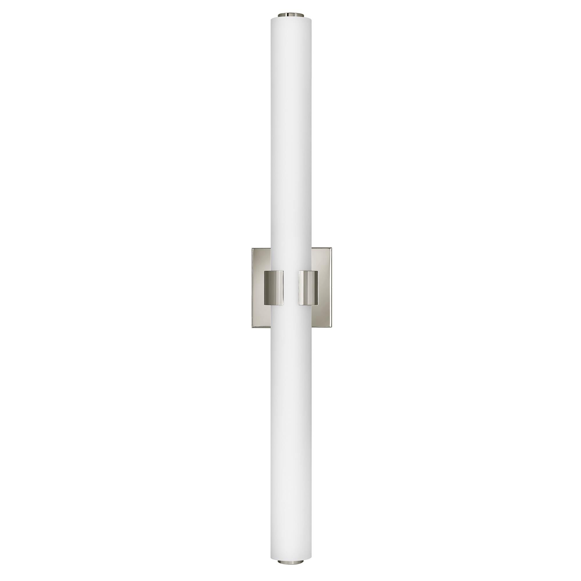 Shown in Polished Nickel finish and Etched White glass