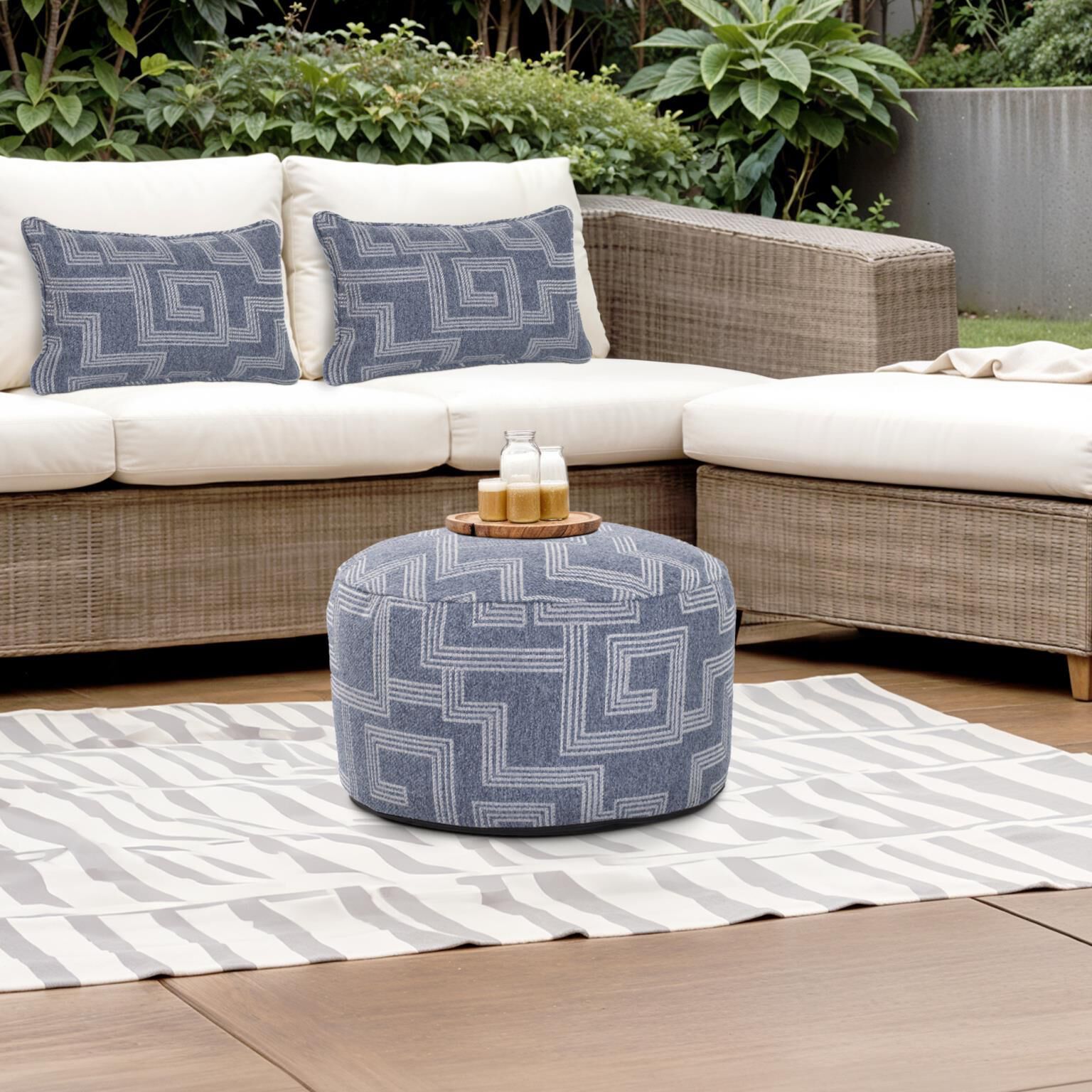 The Syros Pouf Ottoman by Howard Elliott Collection