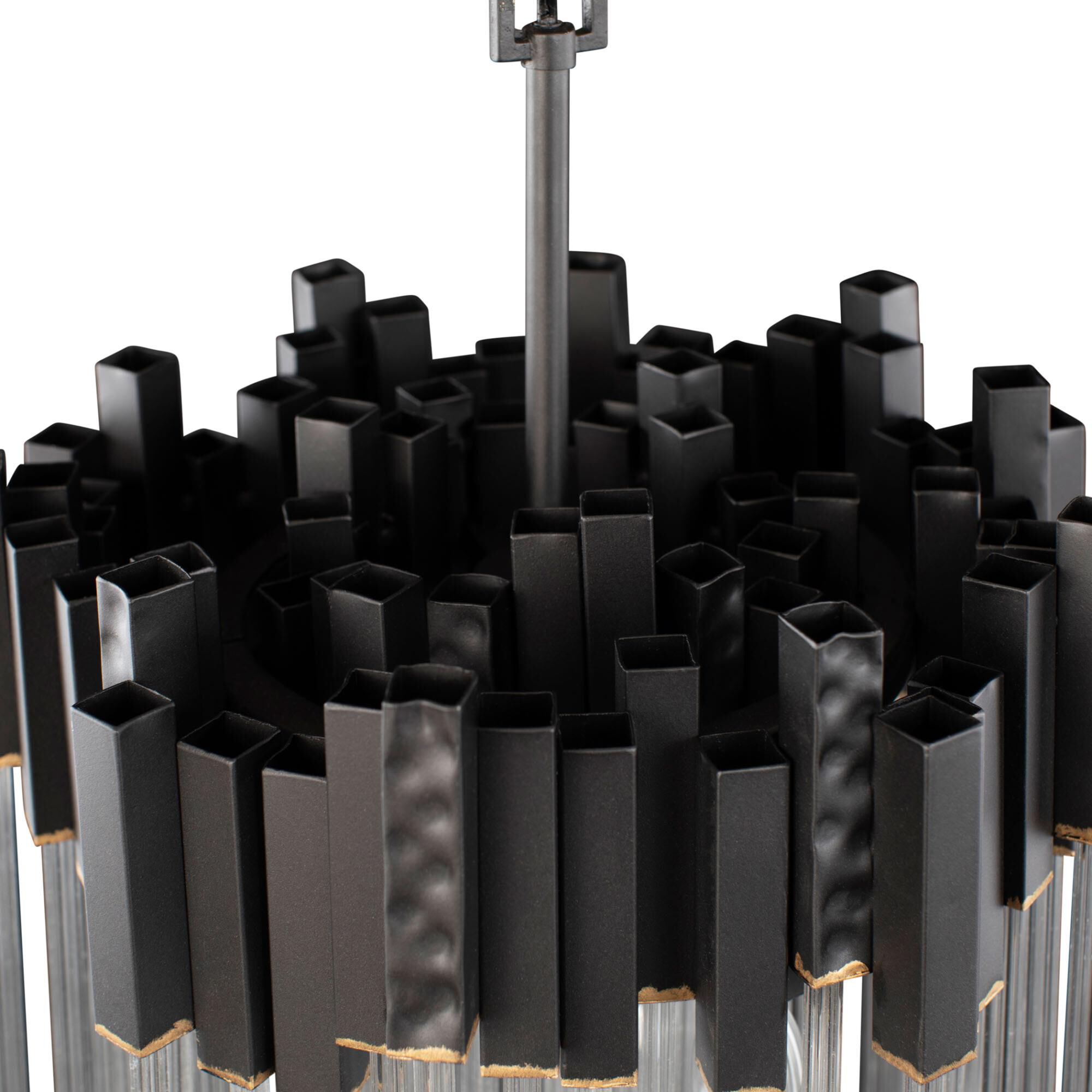 Shown in Matte Black and French Gold finish and Clear   glass