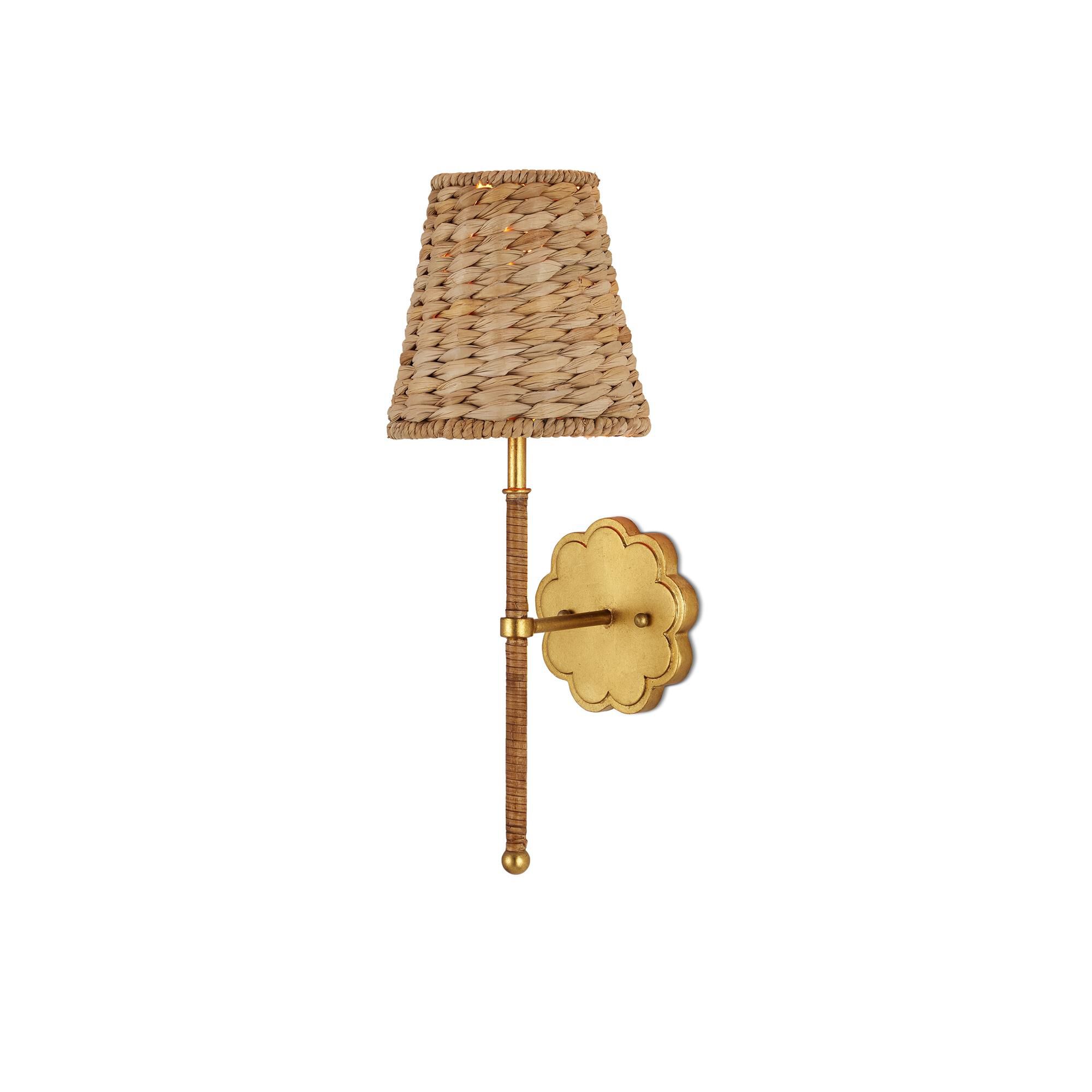 Shown in Contemporary Gold Leaf, Natural finish and Natural Hyacinth shade