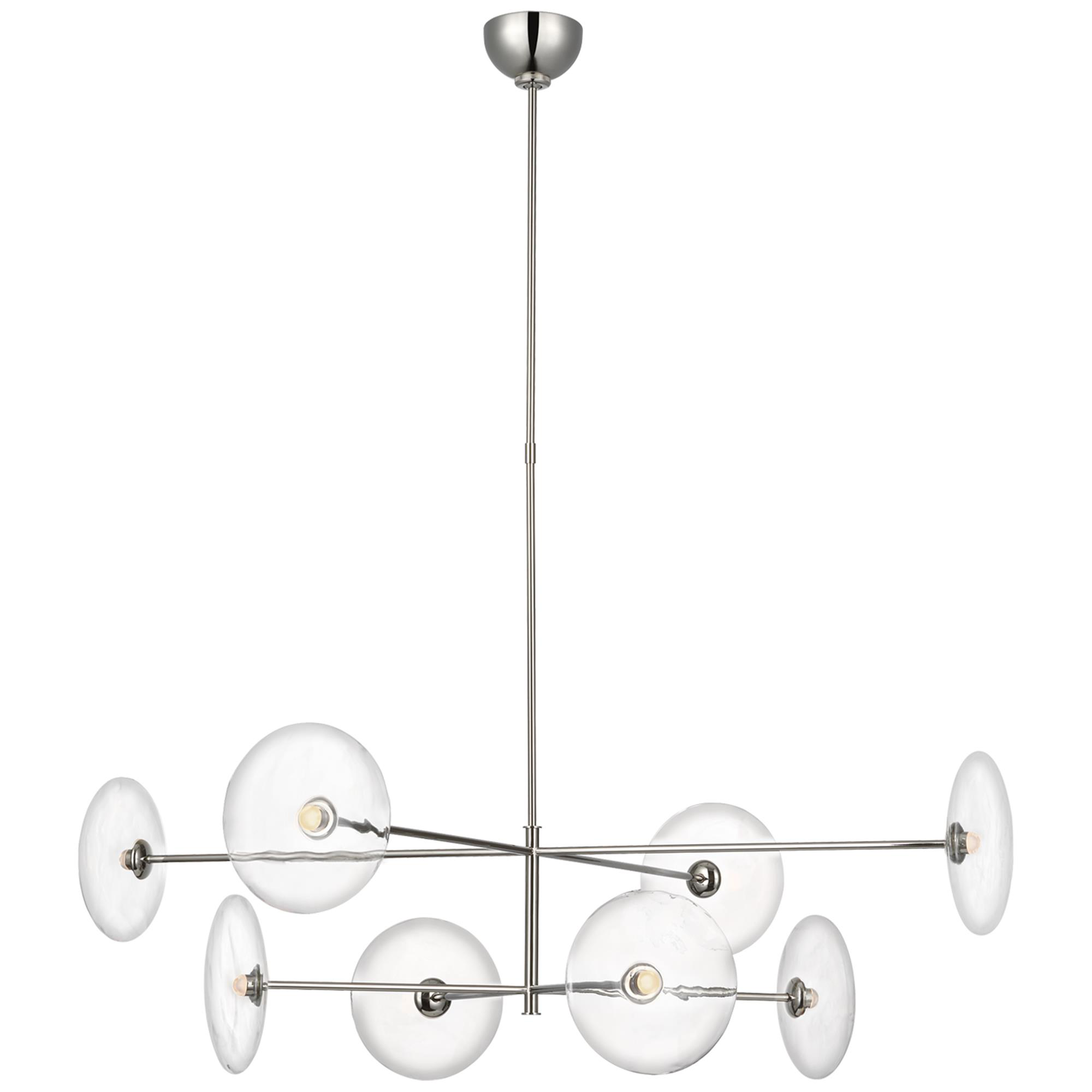 Shown in Polished Nickel finish and Clear glass