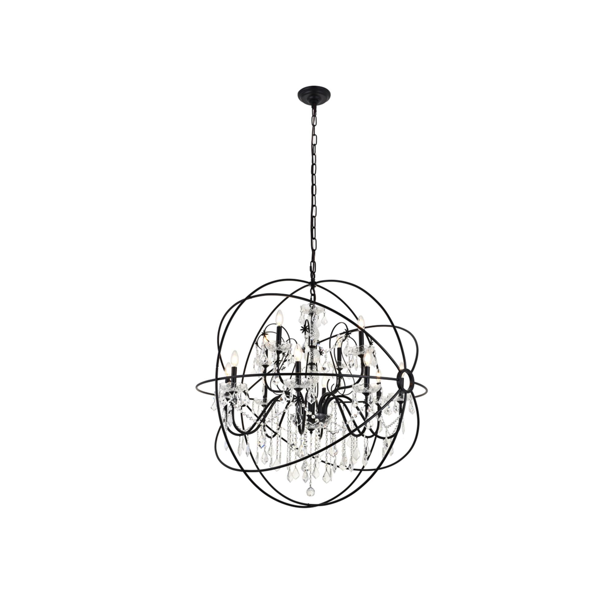 Shown in Black finish and Clear Royal Cut crystal