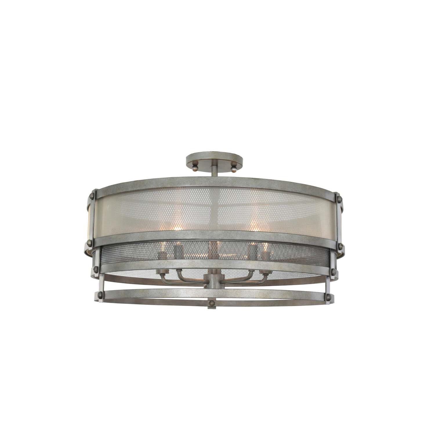Delano 24 Inch 5 Light Semi Flush Mount by Kalco Lighting