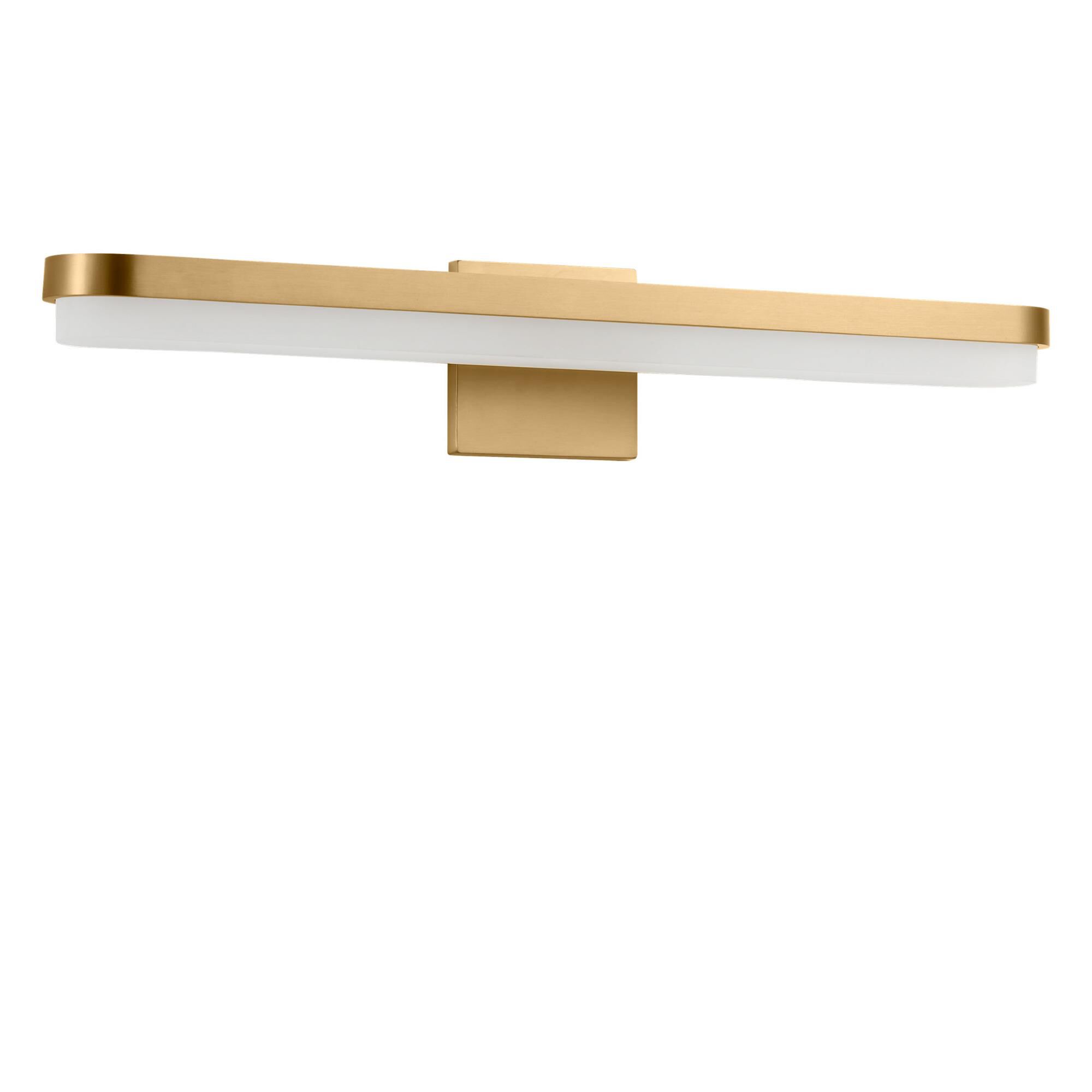 Shown in Burnished Brass finish and Matte Frosted Acrylic Panels shade