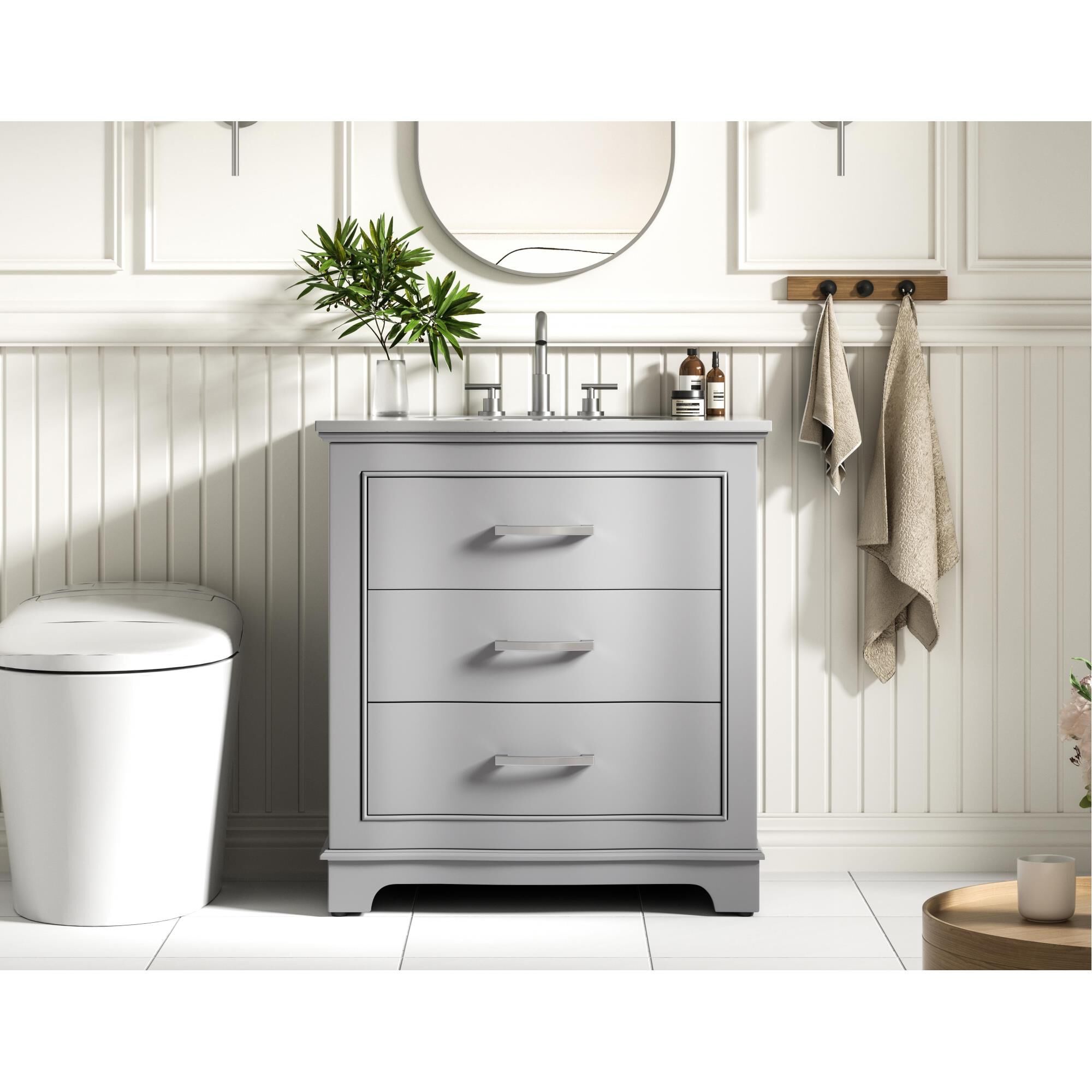 Shown in Grey finish