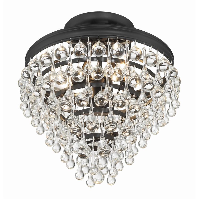 Calypso 13 Inch 3 Light Semi Flush Mount by Crystorama