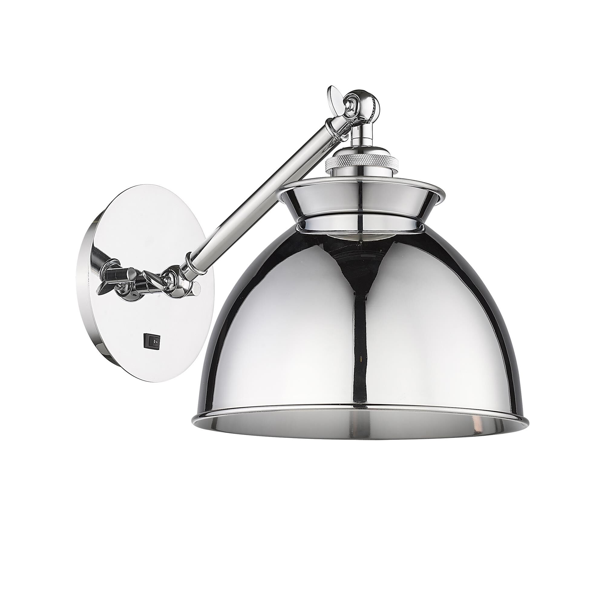 Shown in Polished Chrome finish and Polished Chrome shade