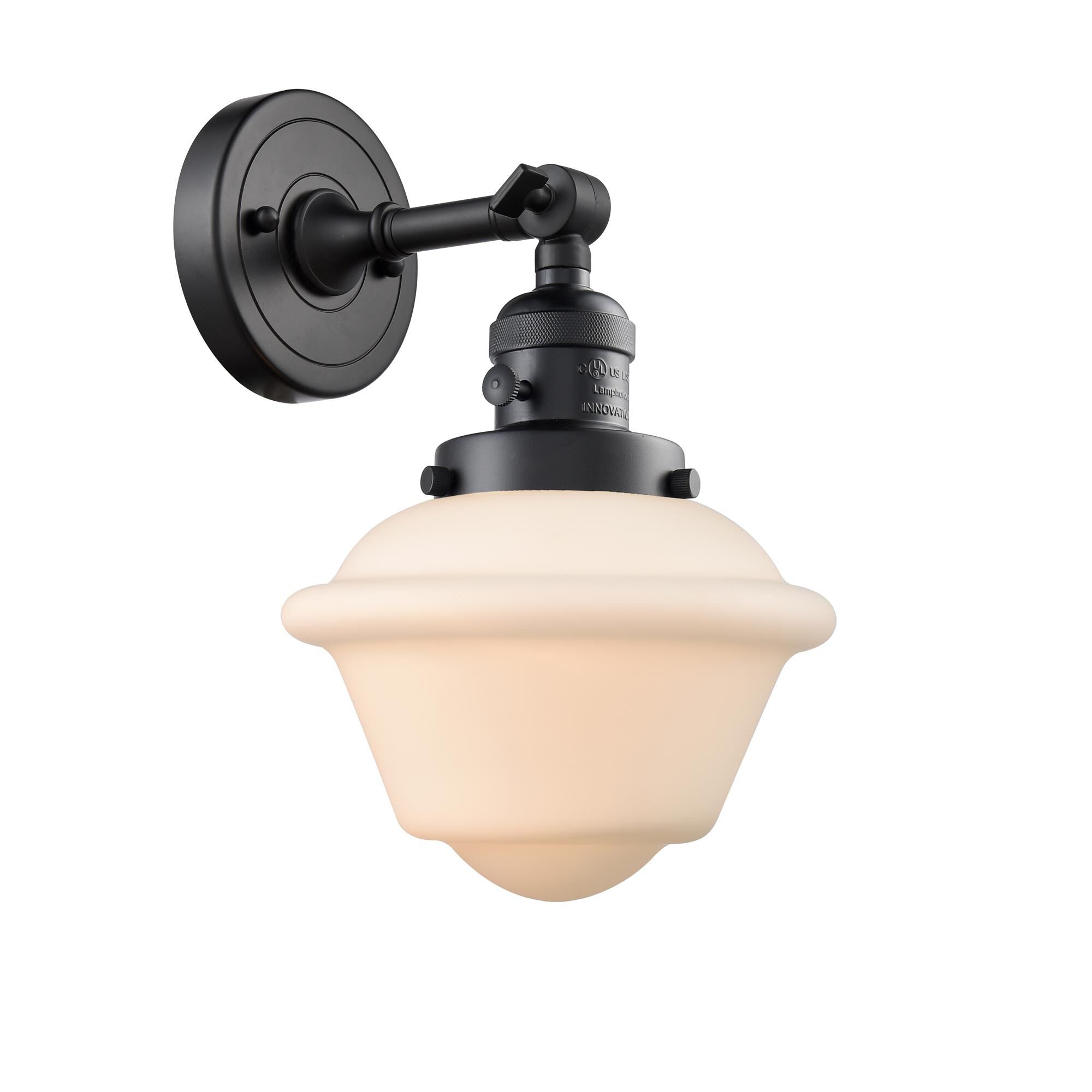 Shown in Matte Black finish and Matte White Cased glass and Switch on Socket accent