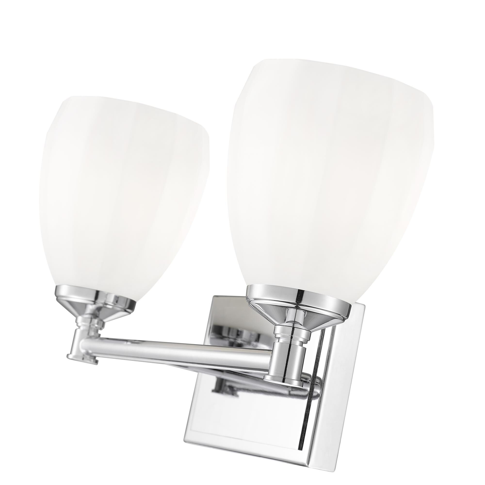 Shown in Chrome finish and Matte Opal glass and Matte Opal shade