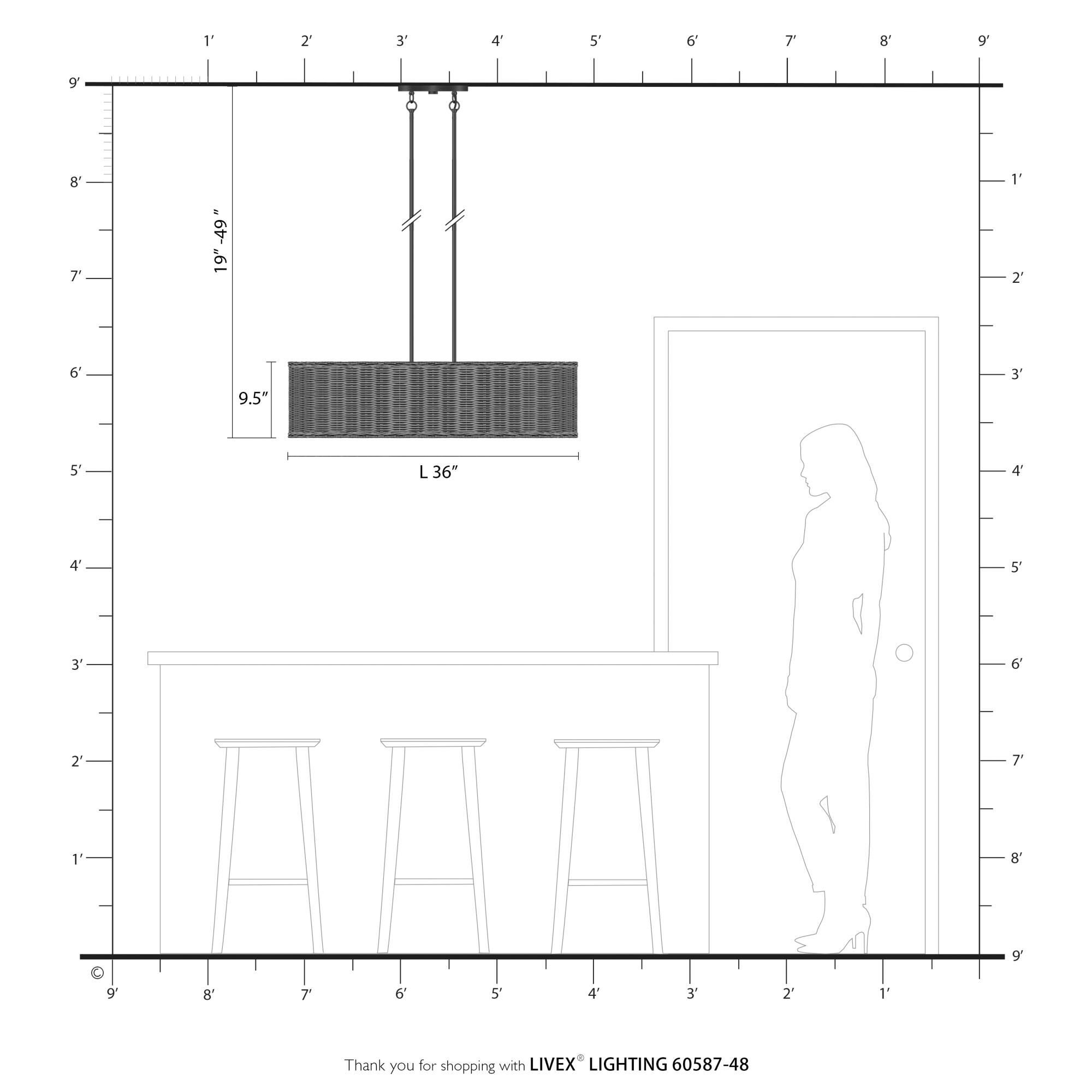 Shown in Antique Gold Leaf finish and Hand-Woven Rustic Walnut Color Rattan shade