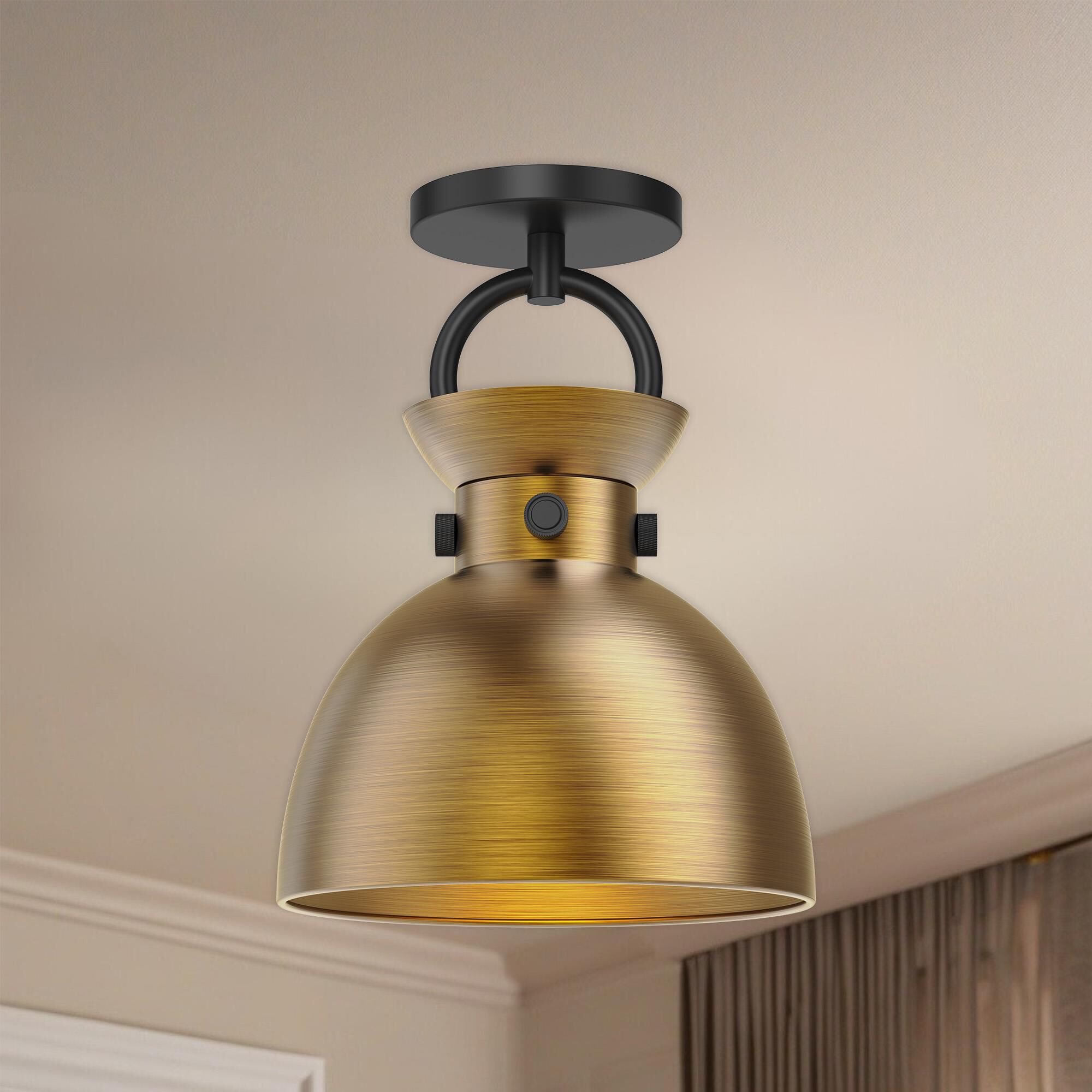 Waldo 8 Inch 1 Light Semi Flush Mount by Alora Mood