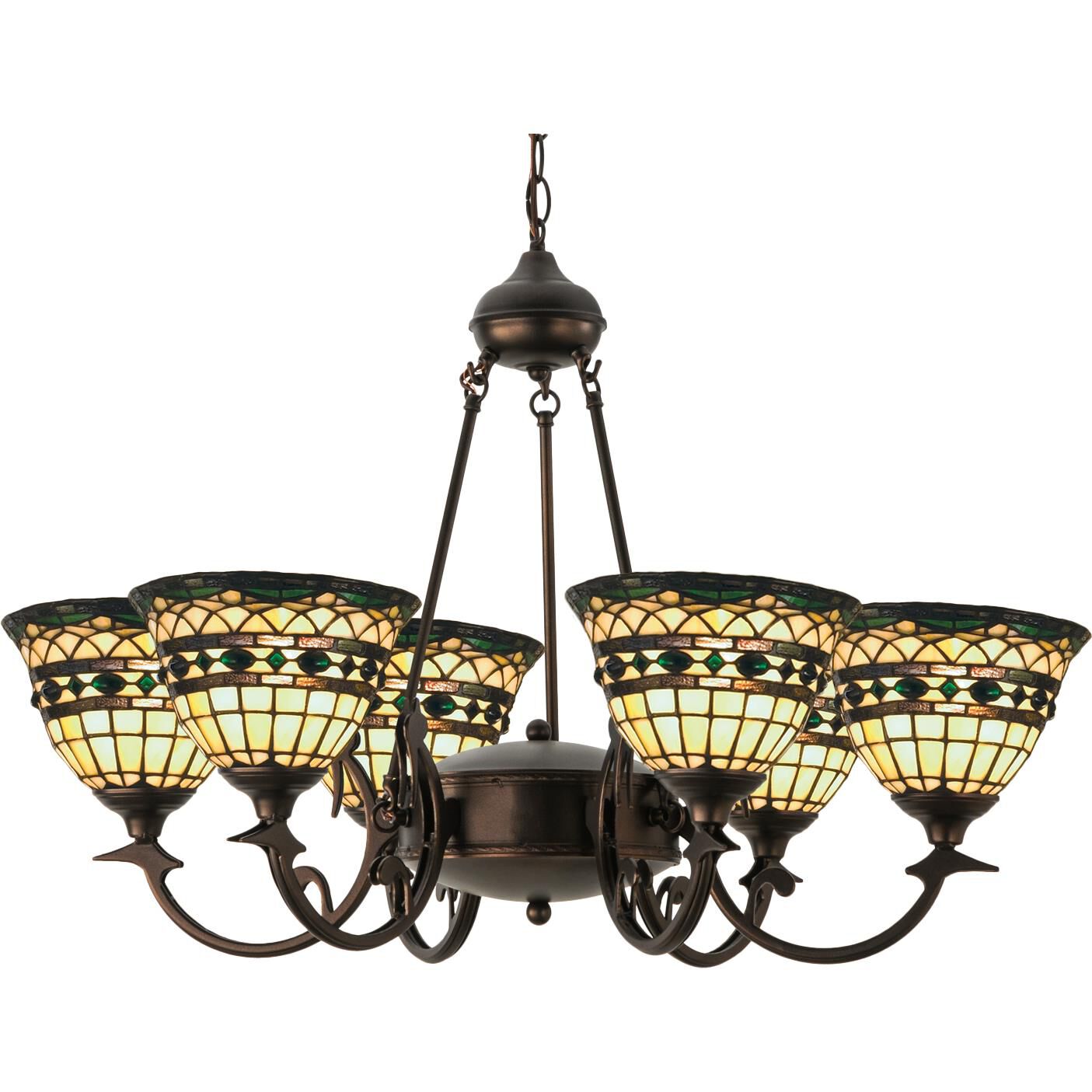 Tiffany Roman 32 Inch 6 Light Chandelier by Meyda Lighting