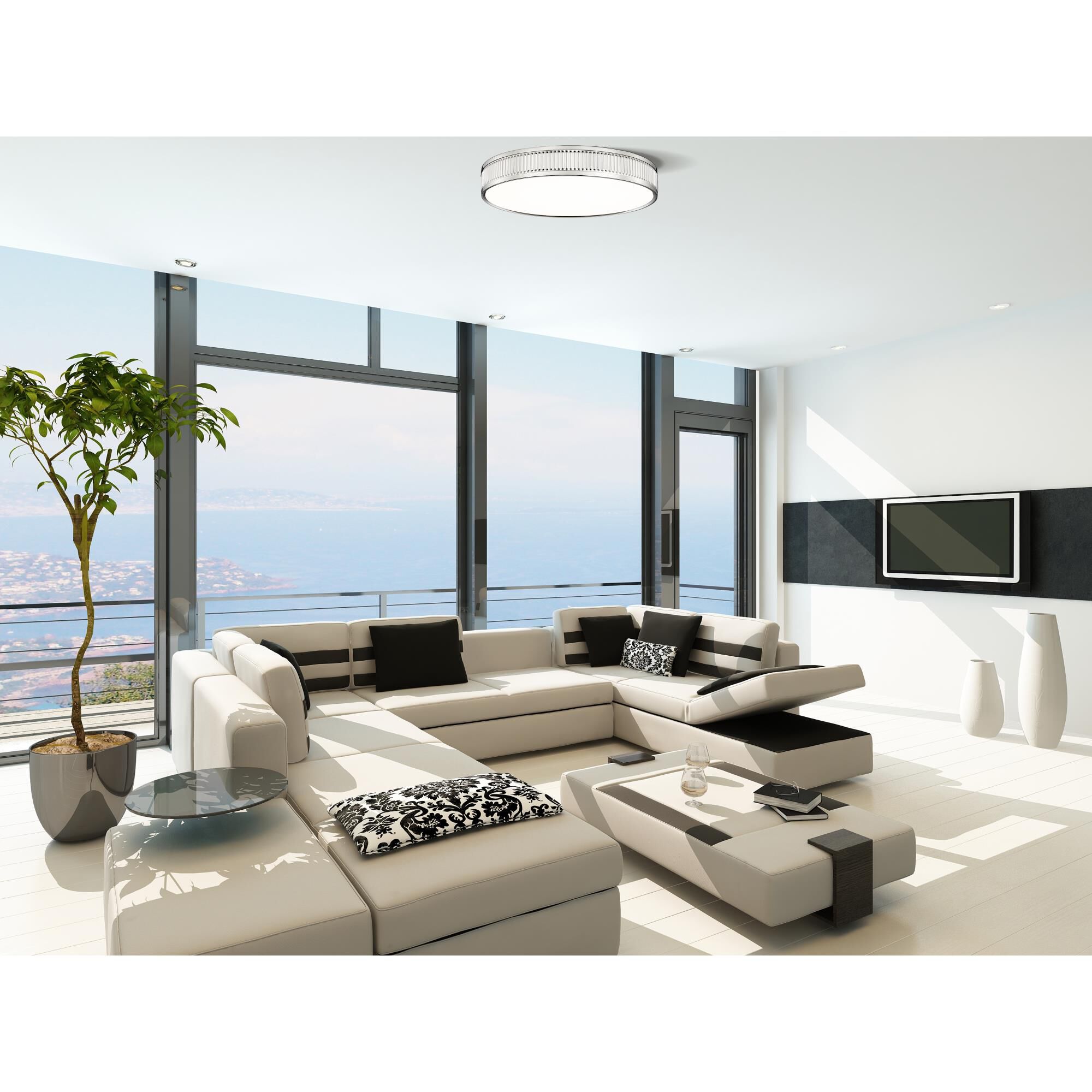 Shown in Brushed Nickel finish and Frosted glass and Frosted shade