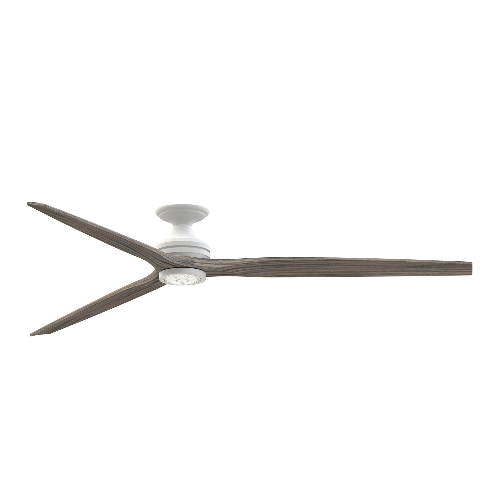 Spitfire 84 Inch Flush Mount Fan with Light Kit,