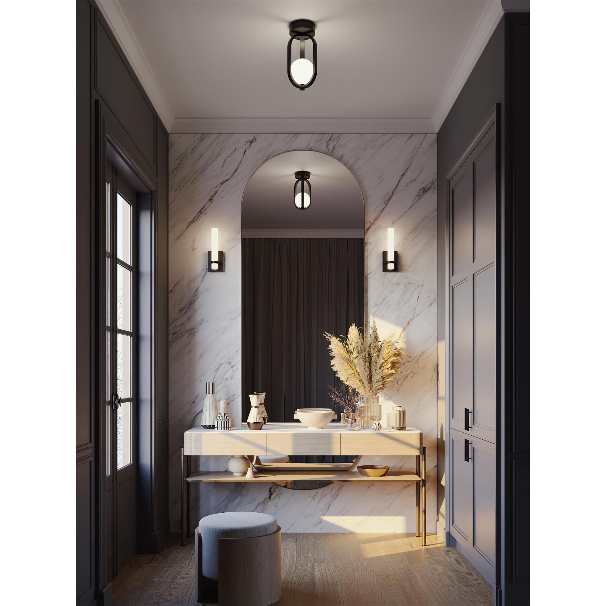 Milan 7 Inch Semi Flush Mount,