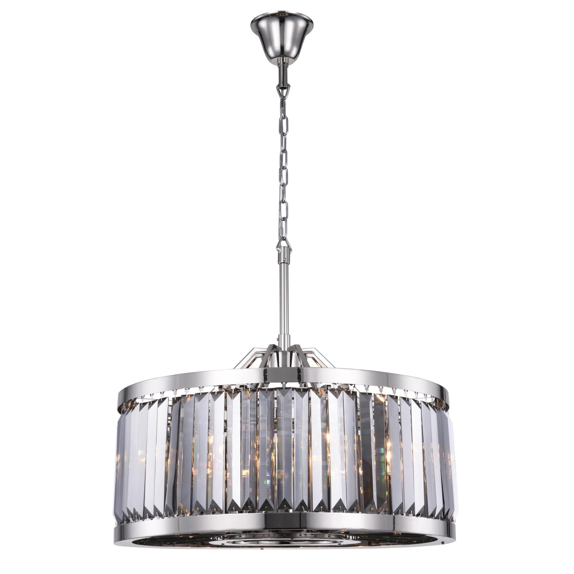 Shown in Polished Nickel finish and Royal Cut crystal and Silver Shade (Grey) accent