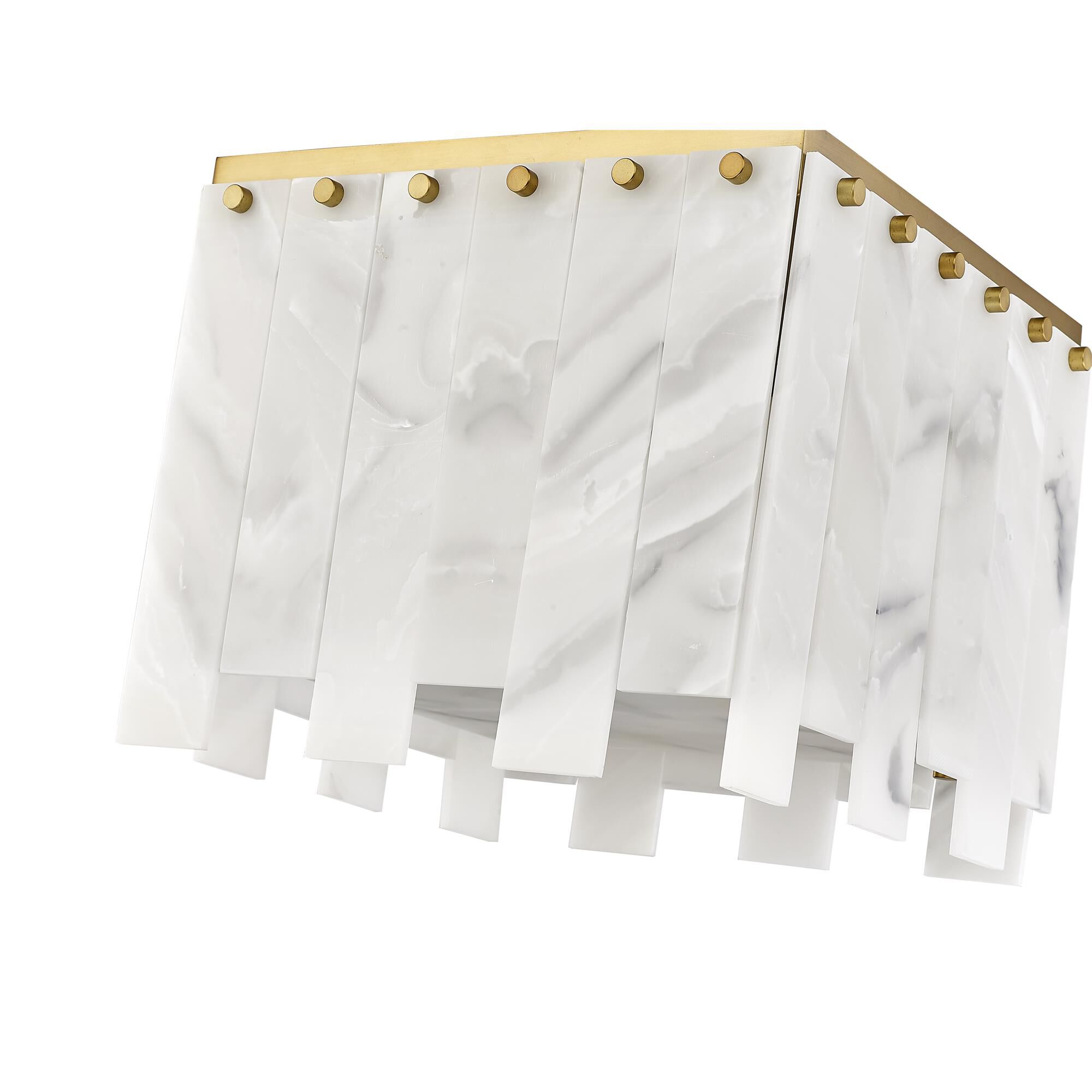Shown in Rubbed Brass finish and Alabaster Resin shade