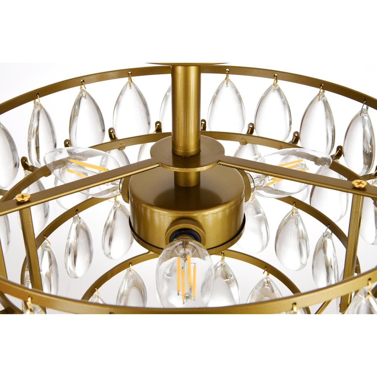 Mila 14 Inch 3 Light Flush Mount by Elegant Lighting