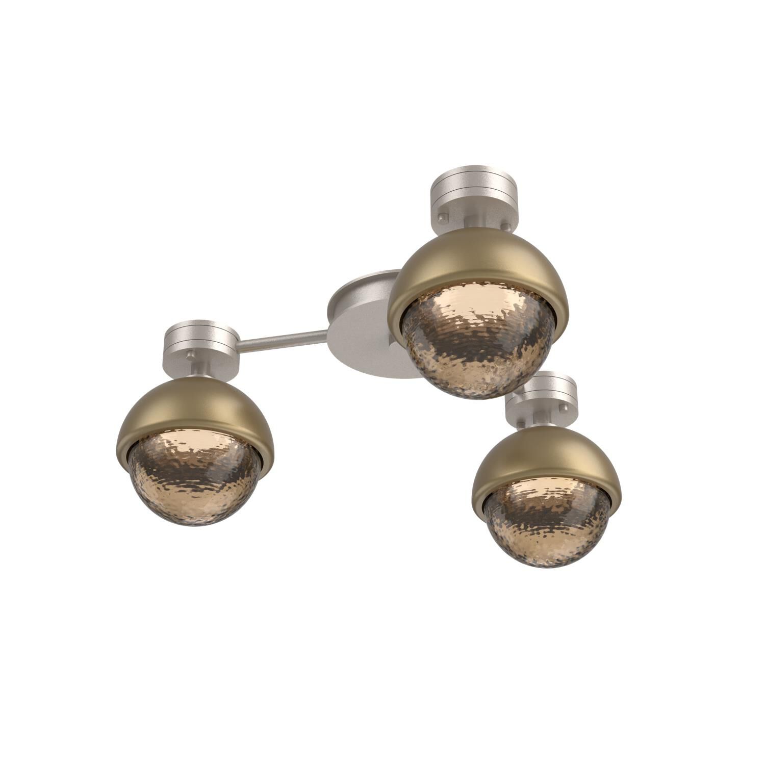 Shown in Beige Silver finish and Bronze glass and Gilded Brass accent