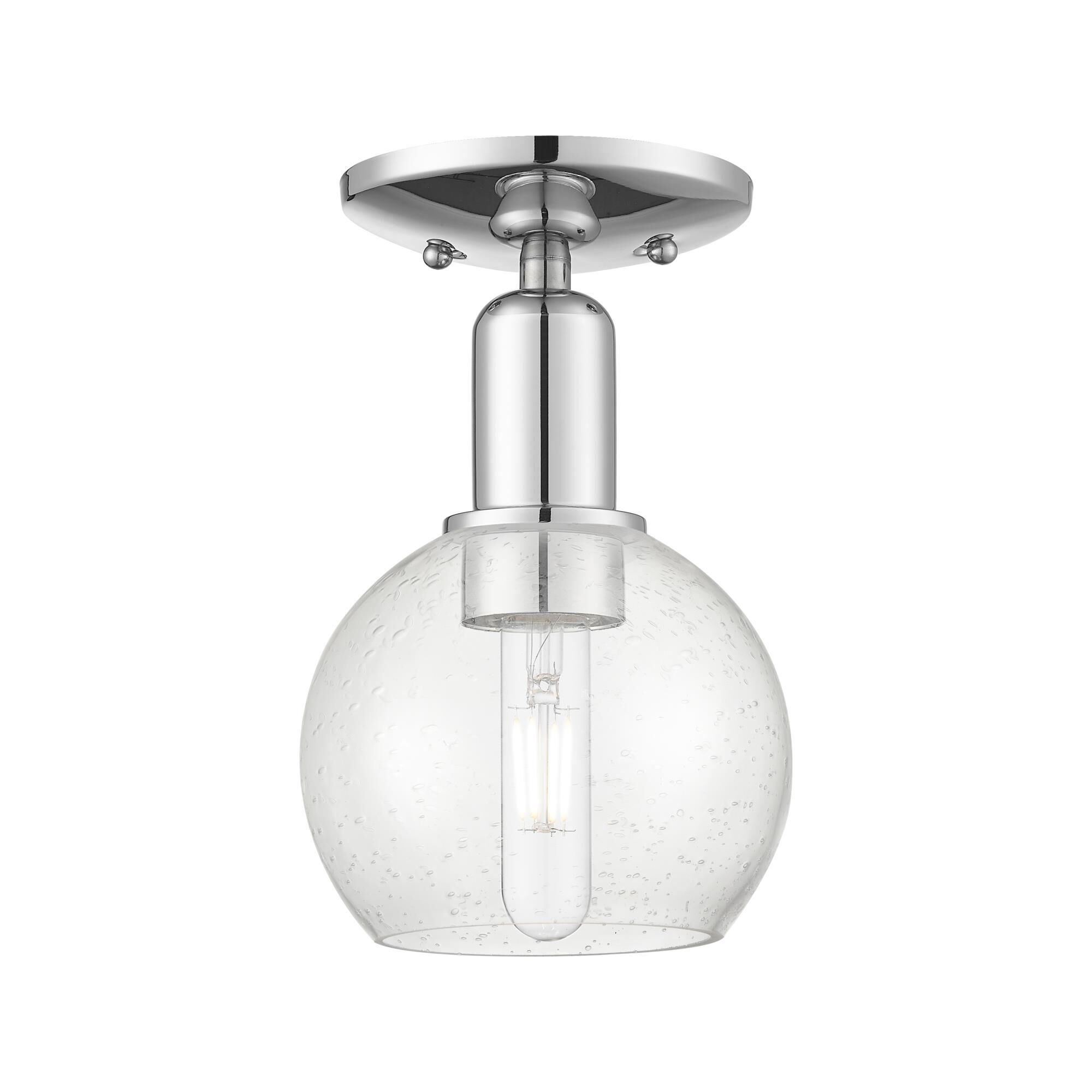 Shown in Polished Chrome finish and Seedy glass