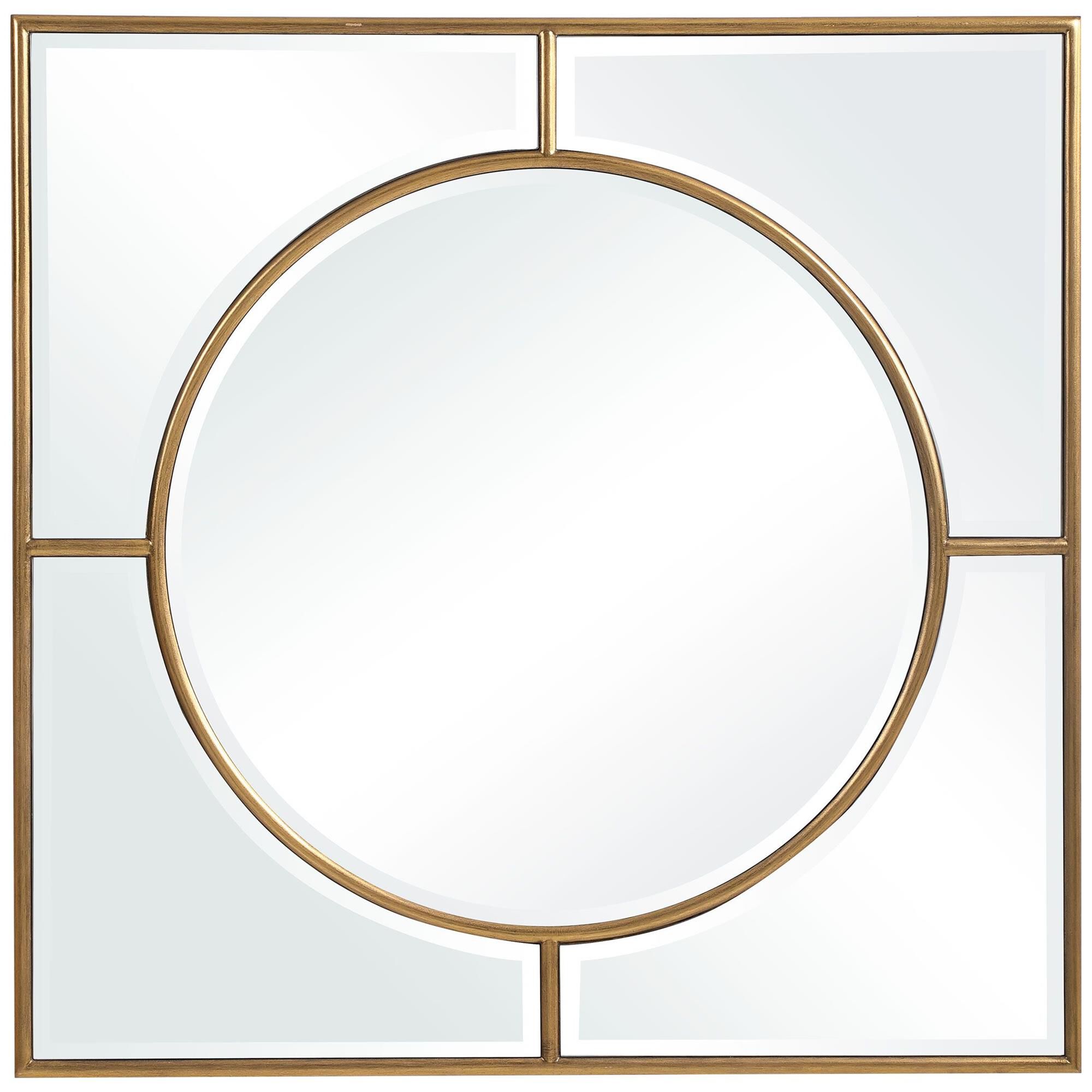 Shown in Showcasing A Refined Traditional Style, This Square Mirror Features A Classic Brushed Gold Finish Wi finish