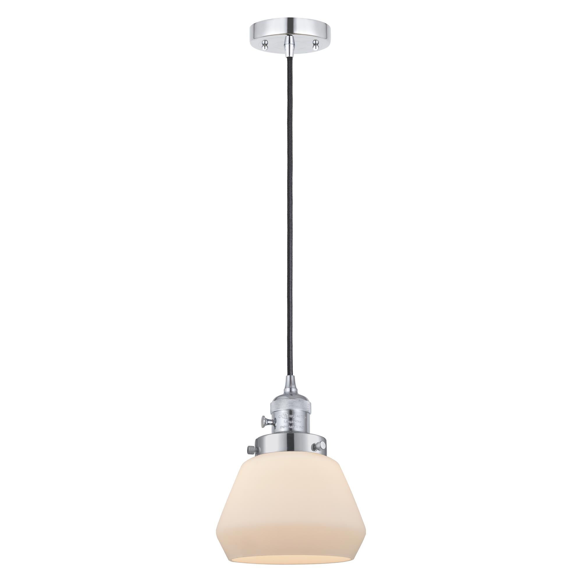 Shown in Polished Chrome finish and Matte White glass